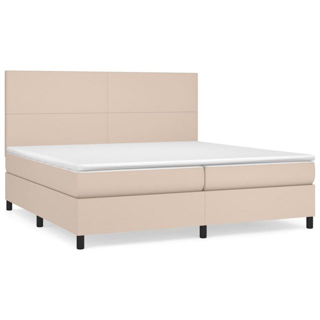 Vidaxl Boxspringbett Matratze Cappuccino-braun 200x200cm Kunstleder günstig online kaufen