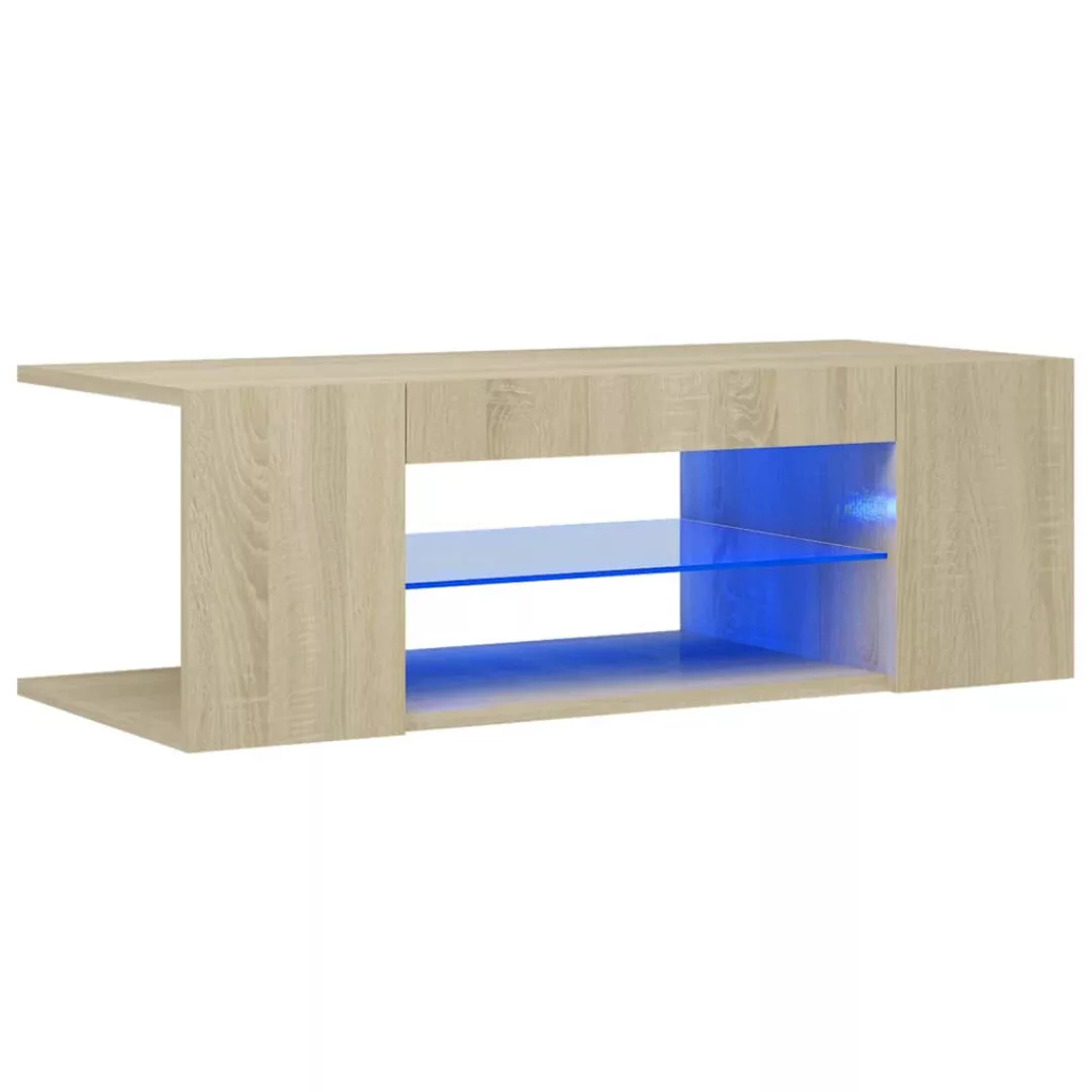 Tv-schrank Mit Led-leuchten Sonoma-eiche 90x39x30 Cm günstig online kaufen