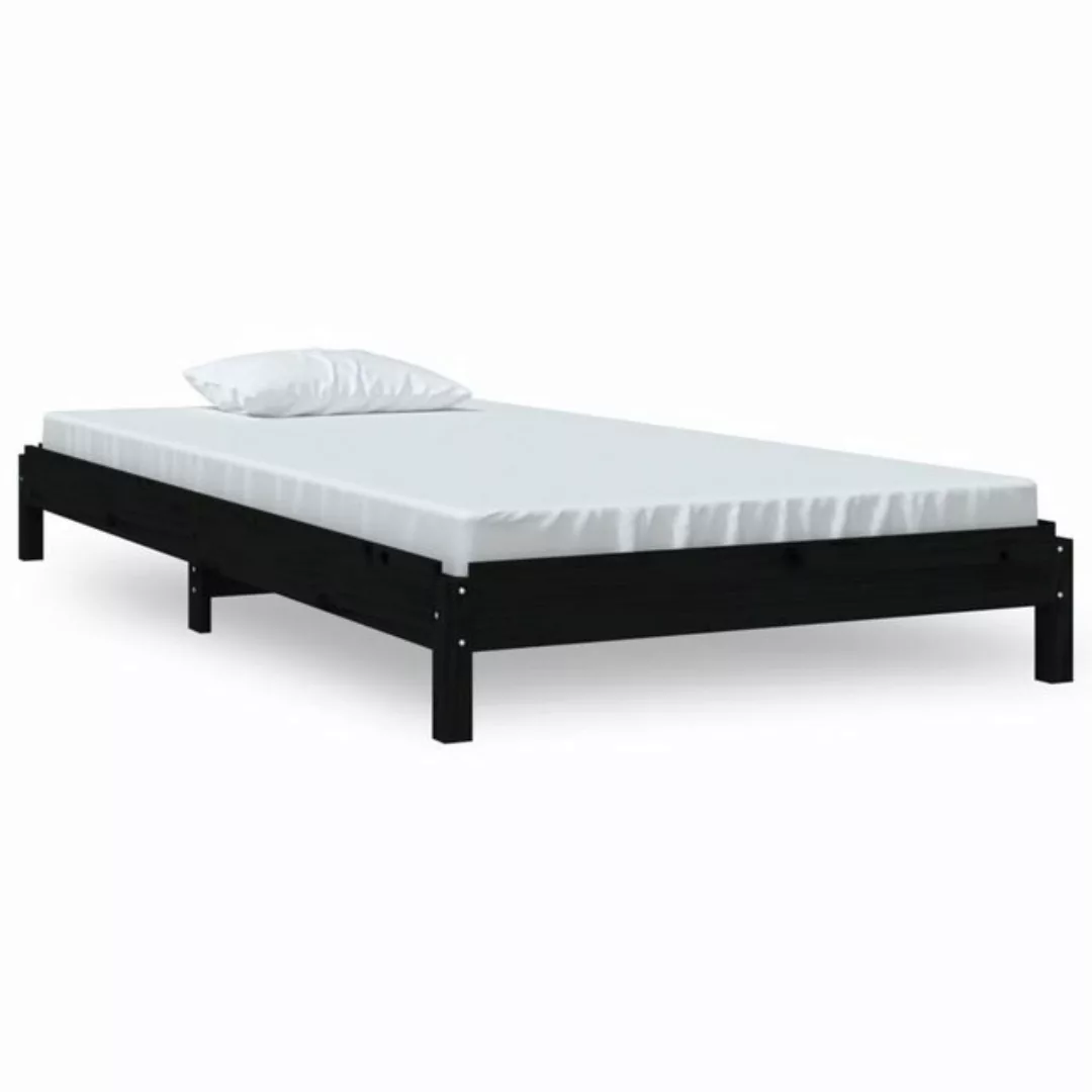 furnicato Bett Stapelbett Schwarz 90x190 cm Massivholz Kiefer (1-tlg) günstig online kaufen