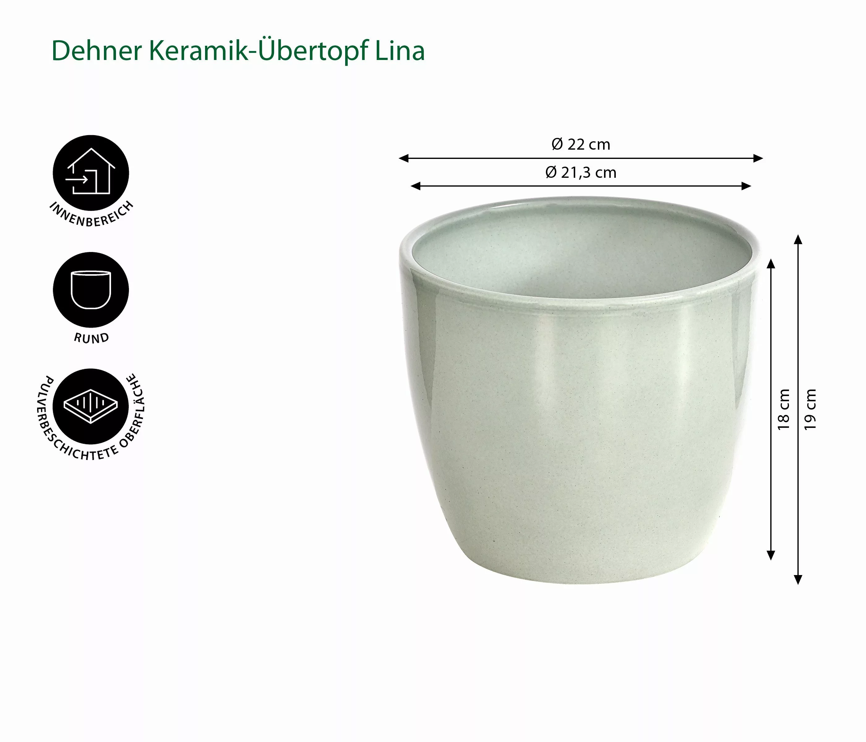 Dehner Übertopf Lina, Ø 22 - günstig online kaufen