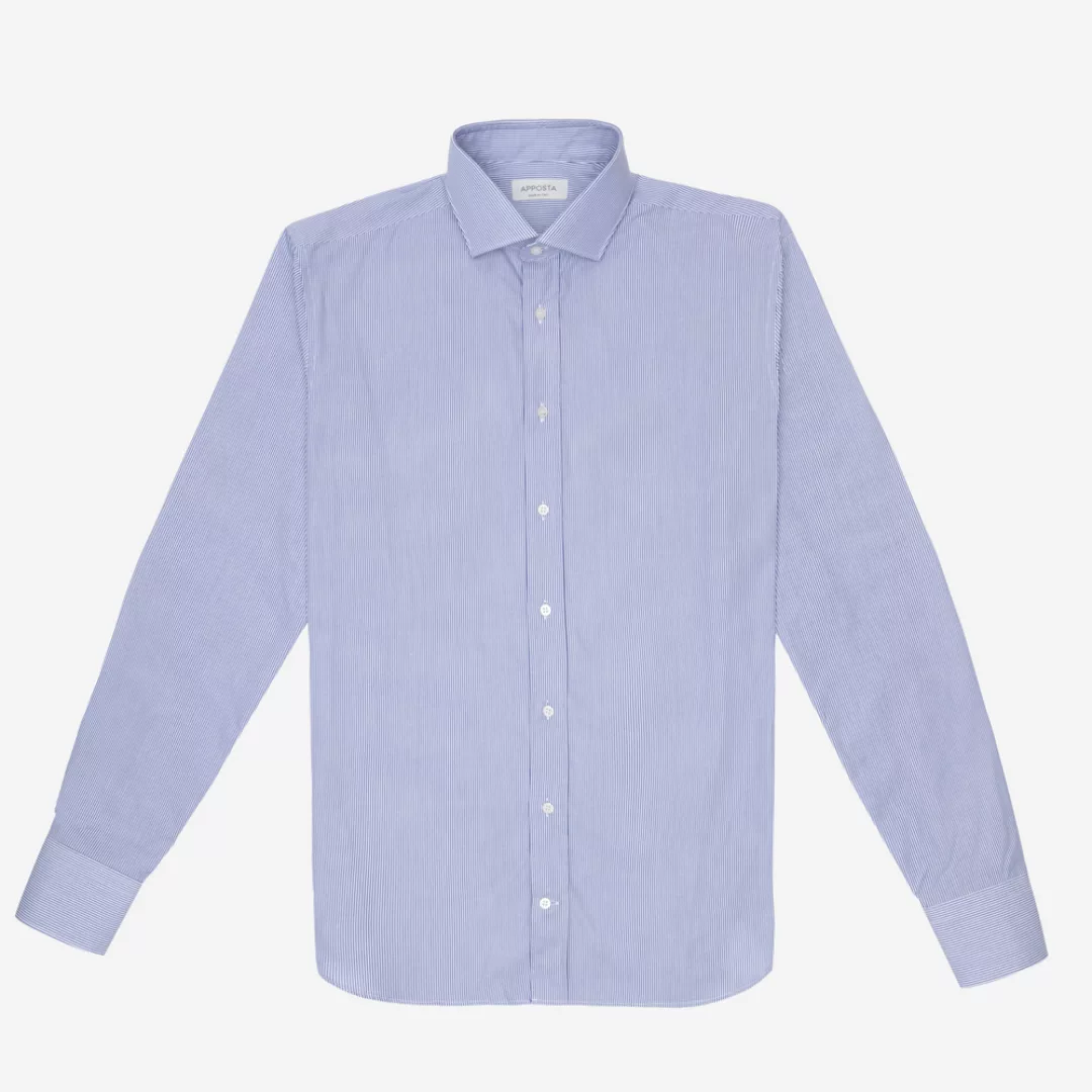 Hemd  streifen  marineblau 100 % bügelleichte baumwolle popeline, kragenfor günstig online kaufen