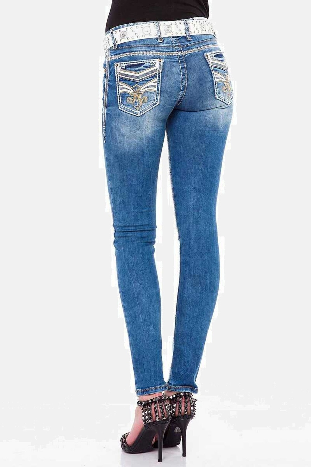 Cipo & Baxx Slim-fit-Jeans "Jeans", mit Stickereien auf den Gesäßtaschen, W günstig online kaufen