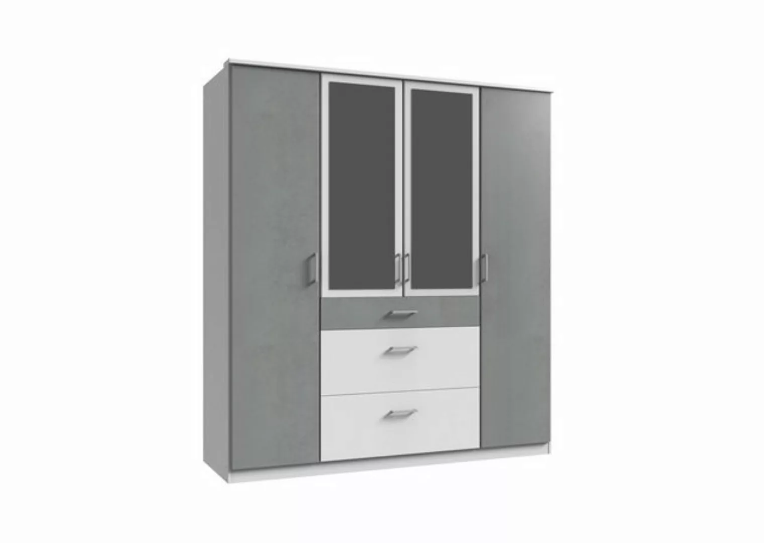 Kleiderschrank 4trg mit 2 Spiegel CLICK von WIMEX braun günstig online kaufen