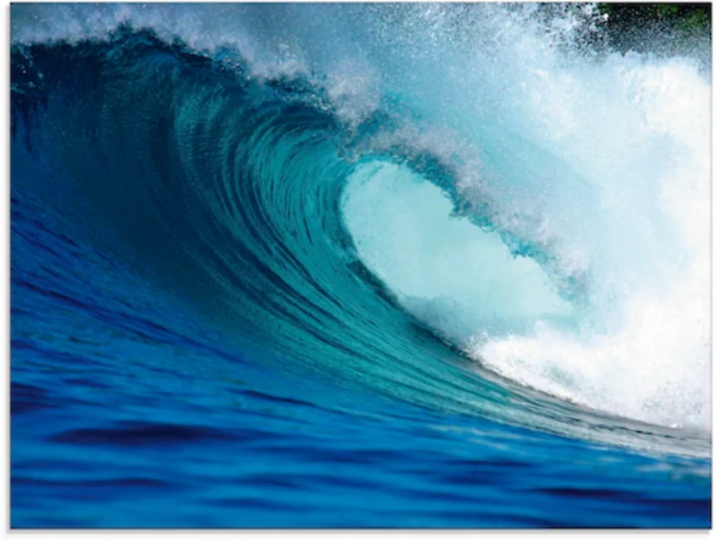Artland Glasbild »Blaue Surfwelle«, Küste, (1 St.), in verschiedenen Größen günstig online kaufen