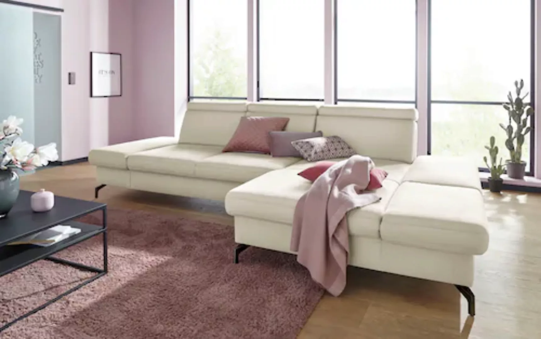 sit&more Ecksofa »Brisbane L-Form«, Fußhöhe 12 cm, inklusive Sitztiefen-, A günstig online kaufen