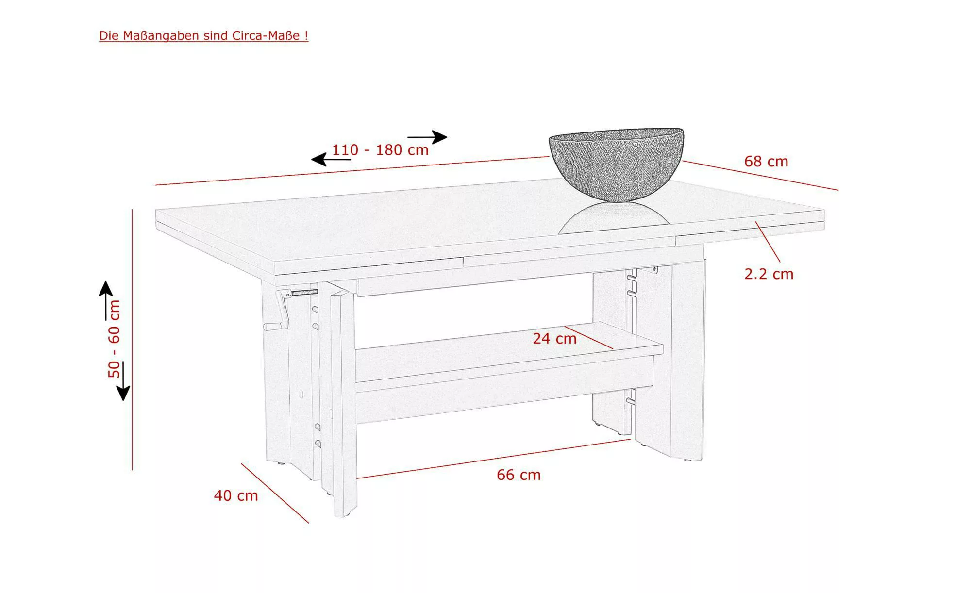 Funktionscouchtisch ¦ weiß ¦ Maße (cm): B: 68 H: 60 T: 68 Tische > Couchtis günstig online kaufen