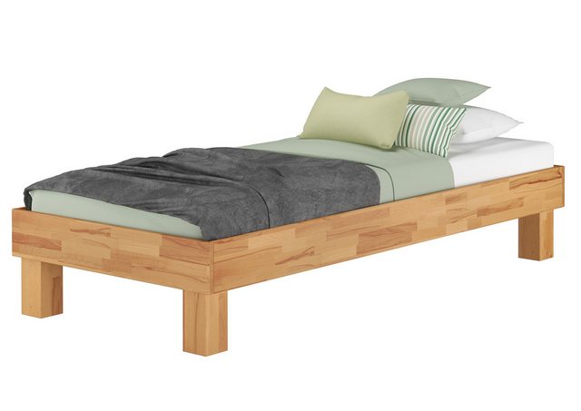 ERST-HOLZ Bett Einzelbett Futonbett Bettrahmen Buche massiv 100x200, Buchen günstig online kaufen