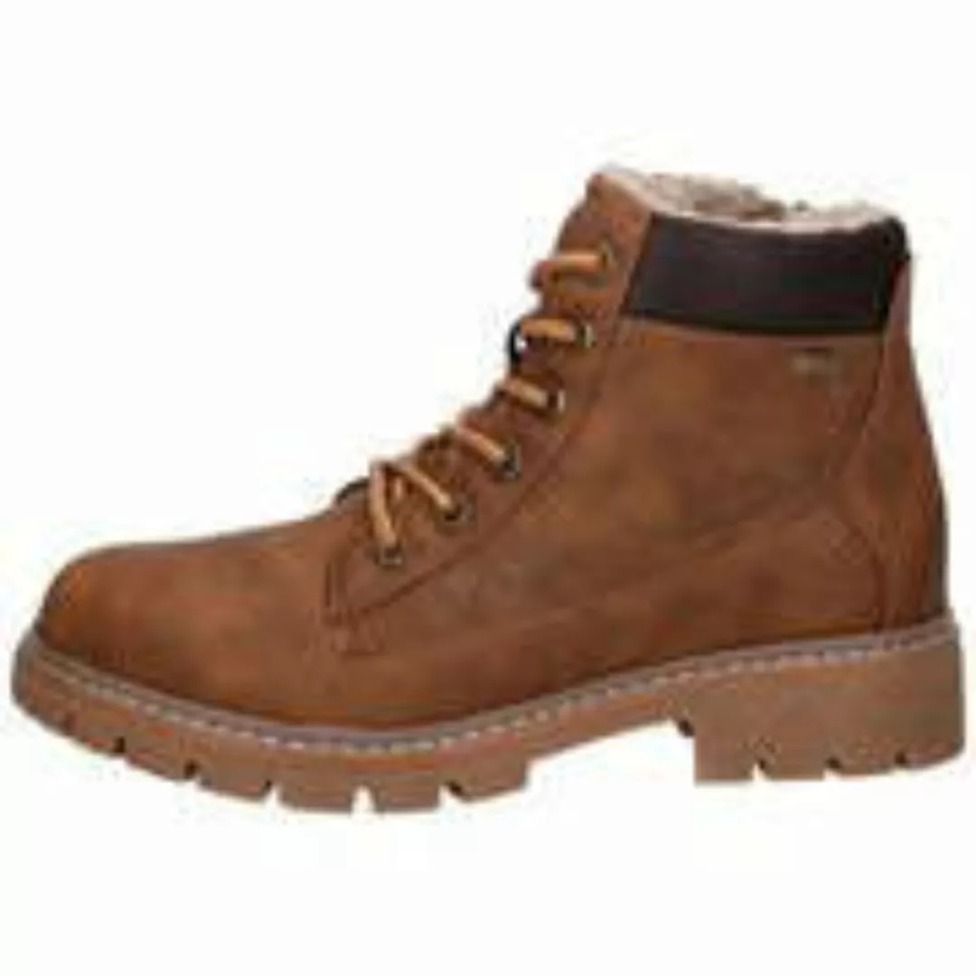 TOM TAILOR Winterboots, Blockabsatz, Winterstiefelette, Schnürboots mit Log günstig online kaufen