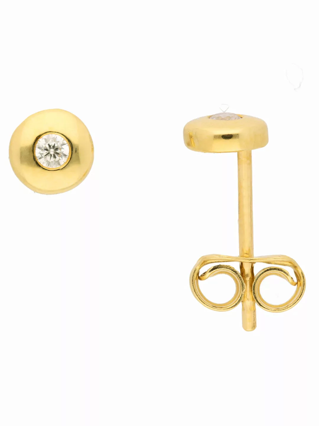 Adelia´s Paar Ohrhänger "585 Gold Ohrringe Ohrstecker mit Zirkonia Ø 5 mm", günstig online kaufen