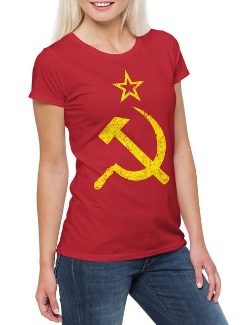 Urban Backwoods Print-Shirt Soviet Sign Damen T-Shirt Moskau Roter Platz Kr günstig online kaufen