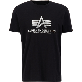 Alpha Industries  T-Shirts & Poloshirts Basic T-Shirt BL Foil Print - black günstig online kaufen