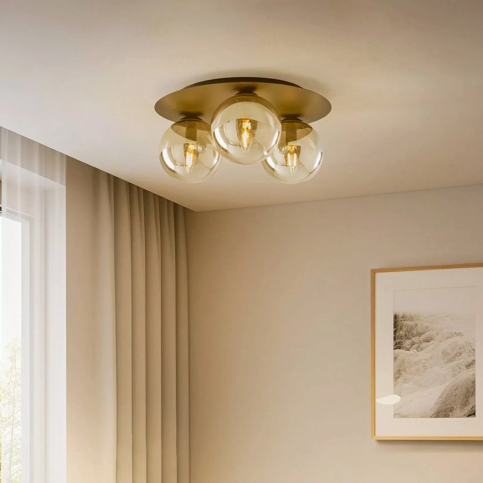 Deckenlampe Solar, schwarz/grafit, dreiflammig günstig online kaufen