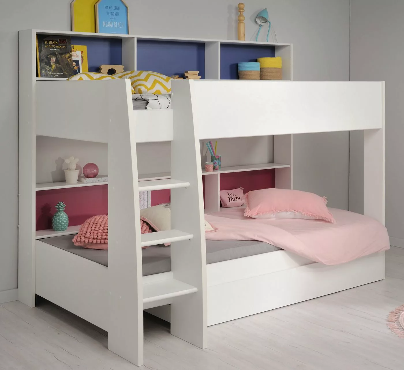 Parisot Etagenbett TamTam (Hochbett in weiß mit rosa oder blau, inkl. Betts günstig online kaufen