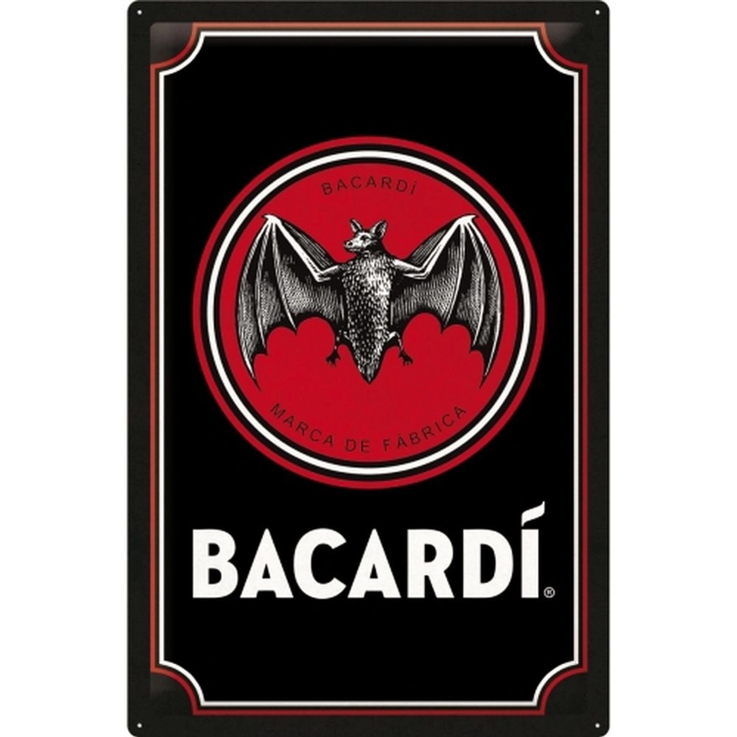 Nostalgic-Art Blechschild 40 x 60 cm - Bacardi - Logo Black günstig online kaufen