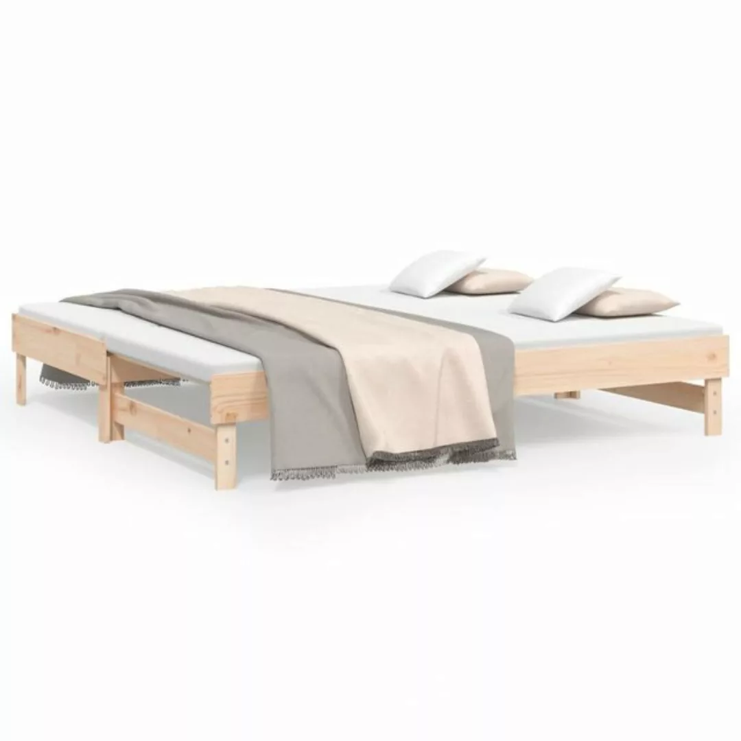 vidaXL Gästebett Gästebett Tagesbett Ausziehbar 2x75x190 cm Massivholz Kief günstig online kaufen