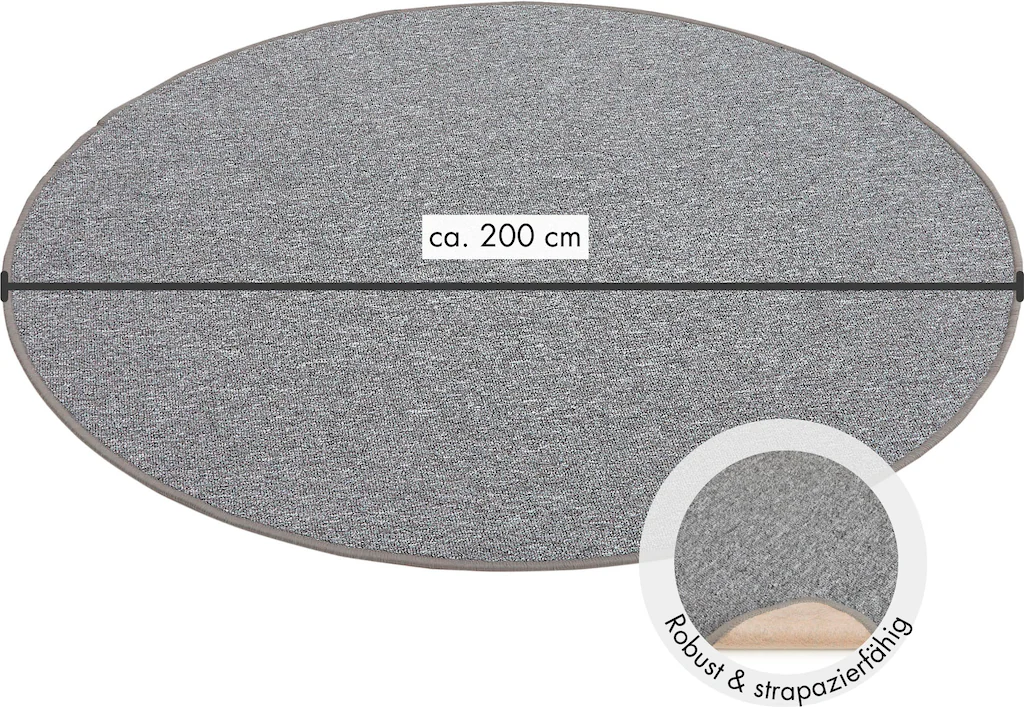 Andiamo Teppich »Luton, Made in Germany«, rund, 5 mm Höhe, melierte Optik, günstig online kaufen