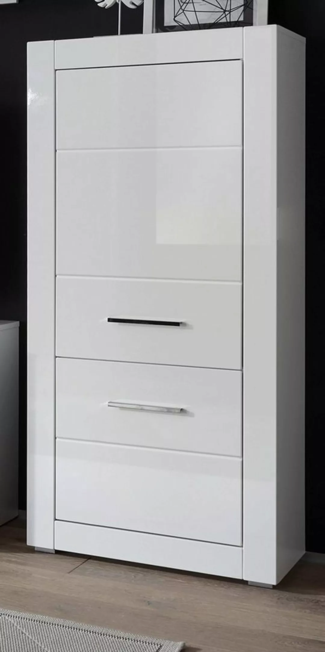 Furn.Design Midischrank Carrara (Highboard 2-türig, 65 x 142 cm) in weiß Ho günstig online kaufen