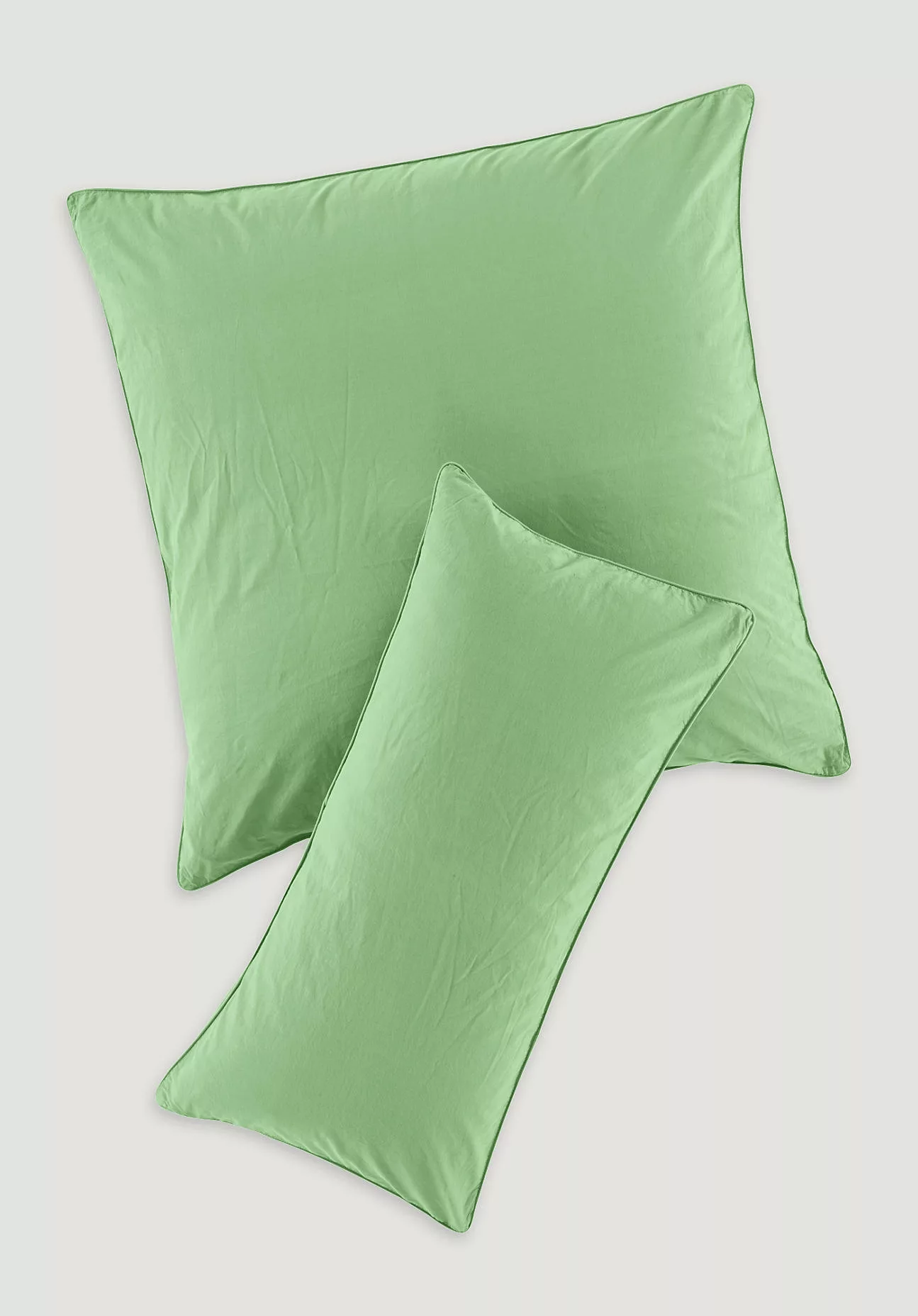 hessnatur Perkal Kissenbezug aus Bio-Baumwolle - grün - Größe 80x80 cm günstig online kaufen