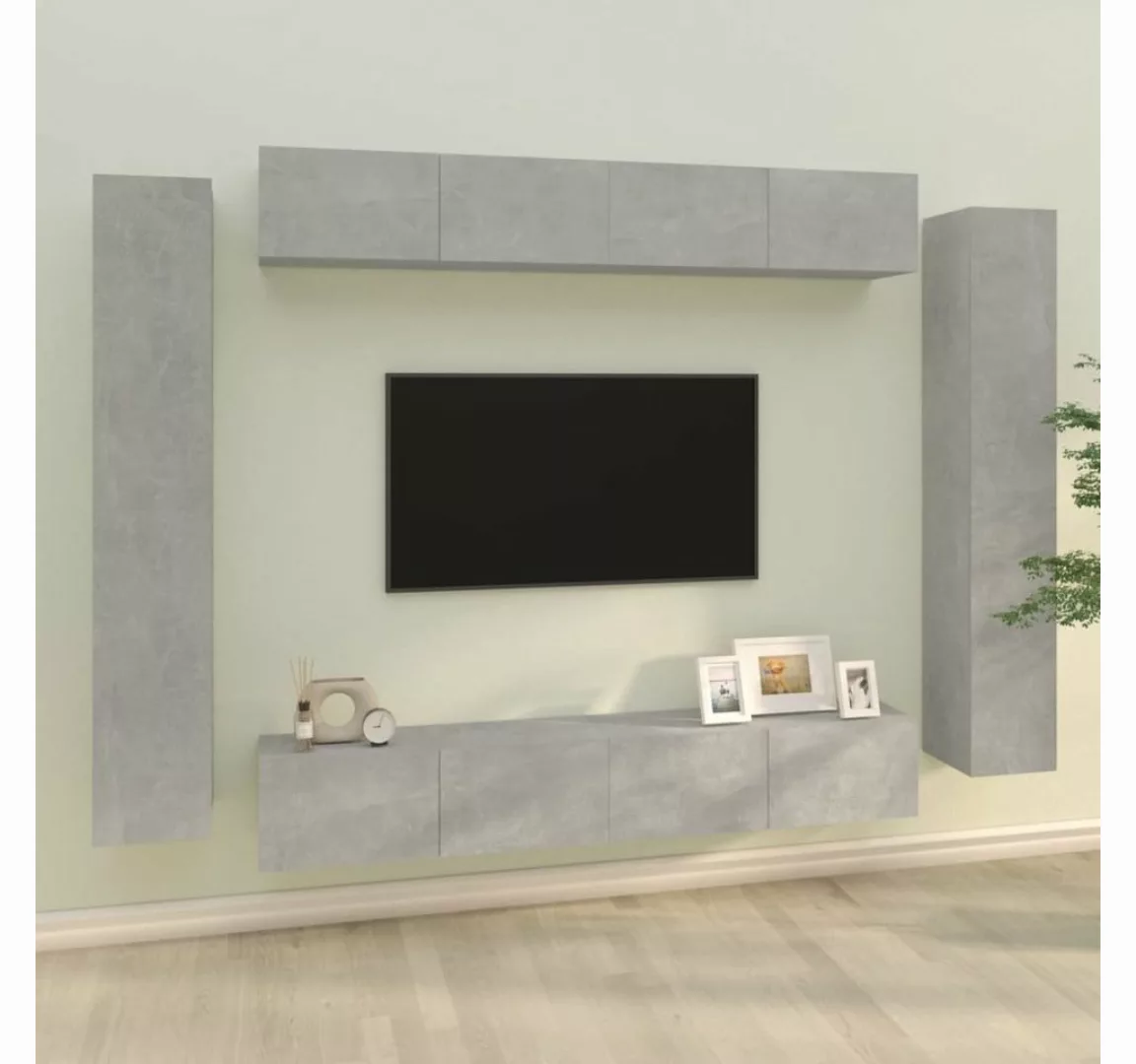 furnicato TV-Schrank 8-tlg. TV-Schrank-Set Betongrau Holzwerkstoff günstig online kaufen