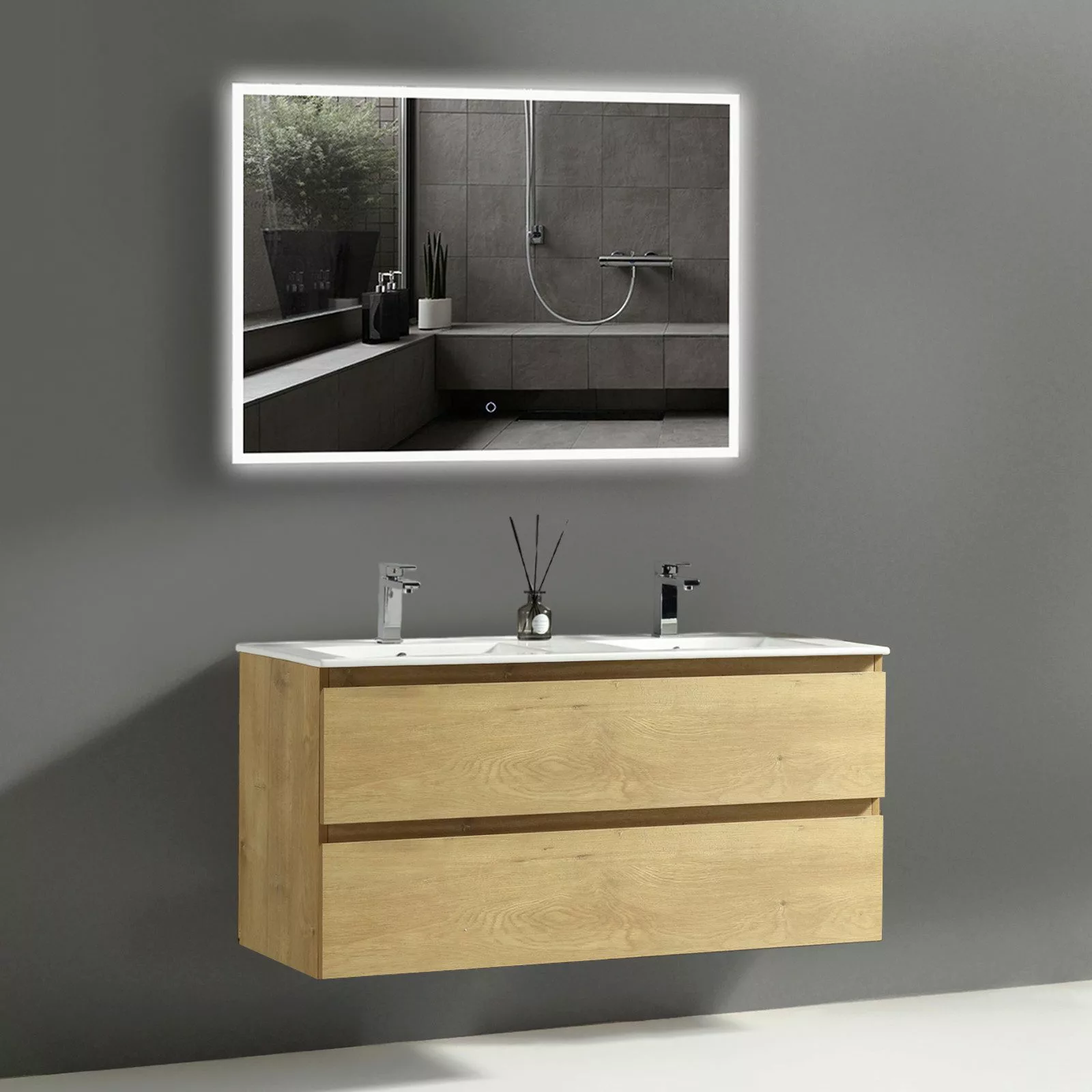 Alpenberger Badezimmer-Set Badezimmer Möbel Badschrank, (Badezimmer günstig online kaufen