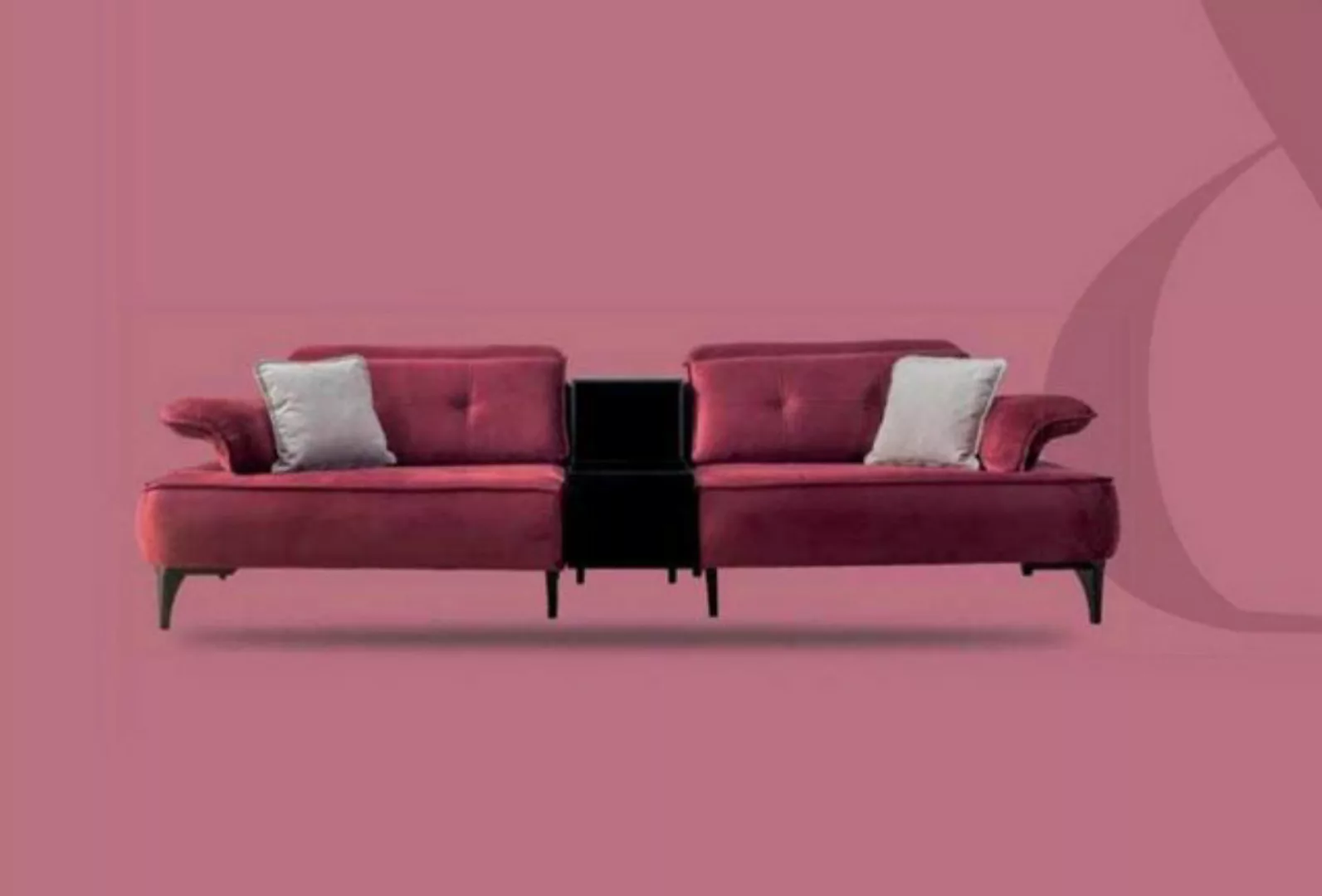 JVmoebel Sofa Sofa 3 Sitzer Sofas Rosa Stoff Wohnzimmer Luxus Modern Neu, 1 günstig online kaufen