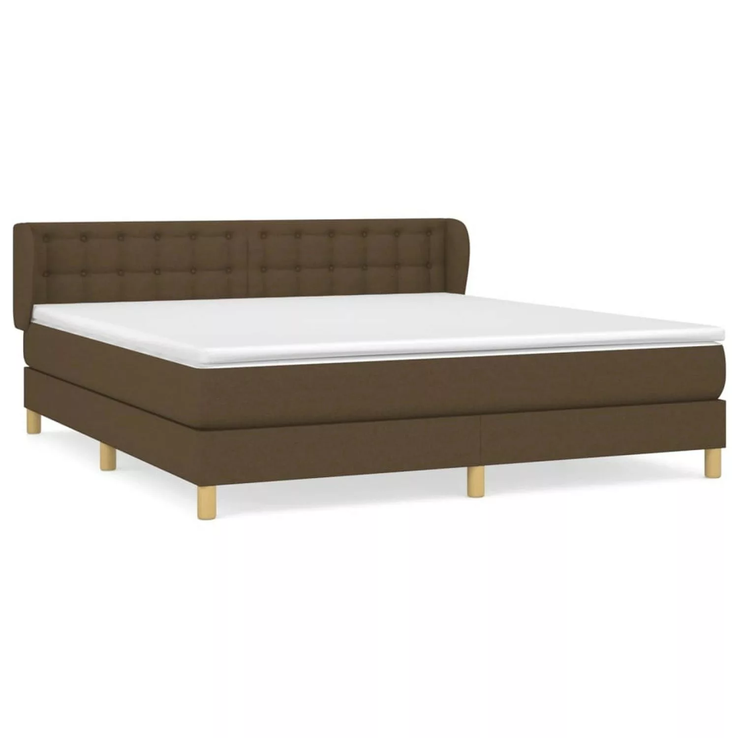 vidaXL Boxspringbett mit Matratze Dunkelbraun 180x200 cm Stoff1372286 günstig online kaufen