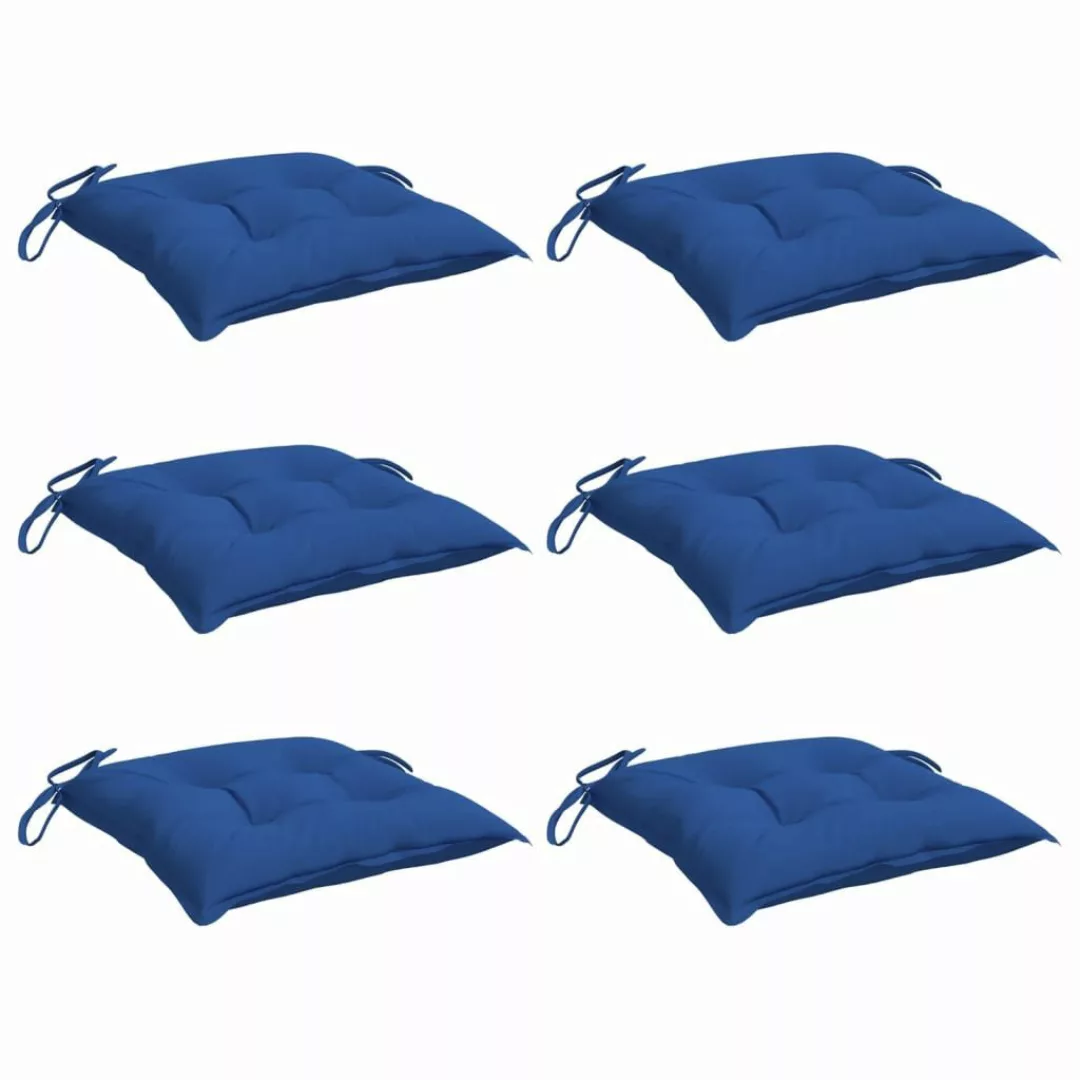vidaXL Sitzauflage Stuhlkissen 6 Stk. Blau günstig online kaufen