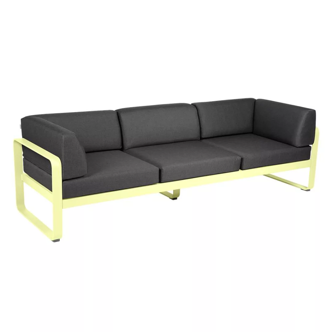 Bellevie 3-Sitzer Club Sofa Outdoor A6 Zitronensorbet A3 Graphitgrau günstig online kaufen