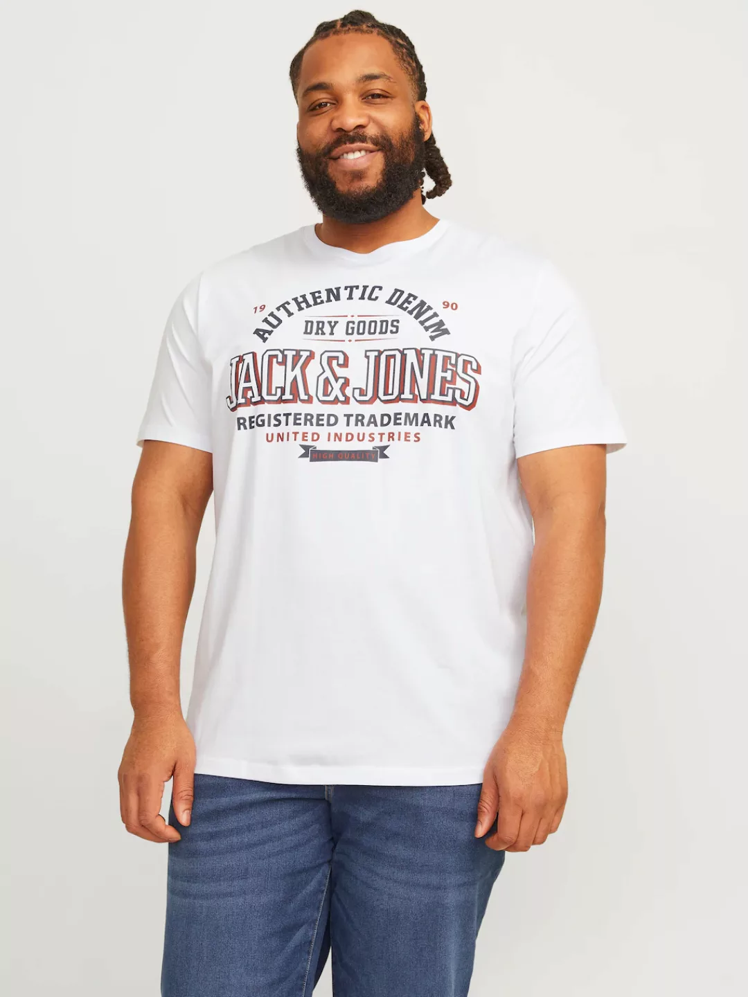 Jack & Jones PlusSize Rundhalsshirt "JJELOGO TEE SS NECK 2COLAW24 3P KMP PL günstig online kaufen