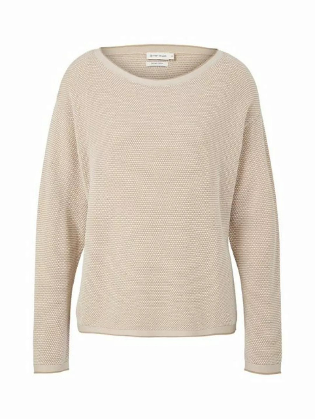 TOM TAILOR Strickpullover Knit pullover with structure, beige bubble struct günstig online kaufen