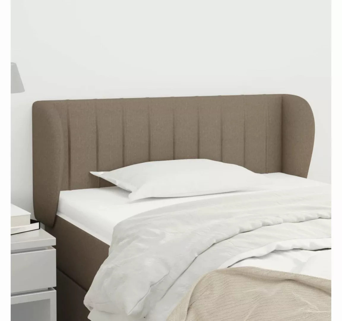 vidaXL Bett, Kopfteil mit Ohren Taupe 93x23x78/88 cm Stoff günstig online kaufen