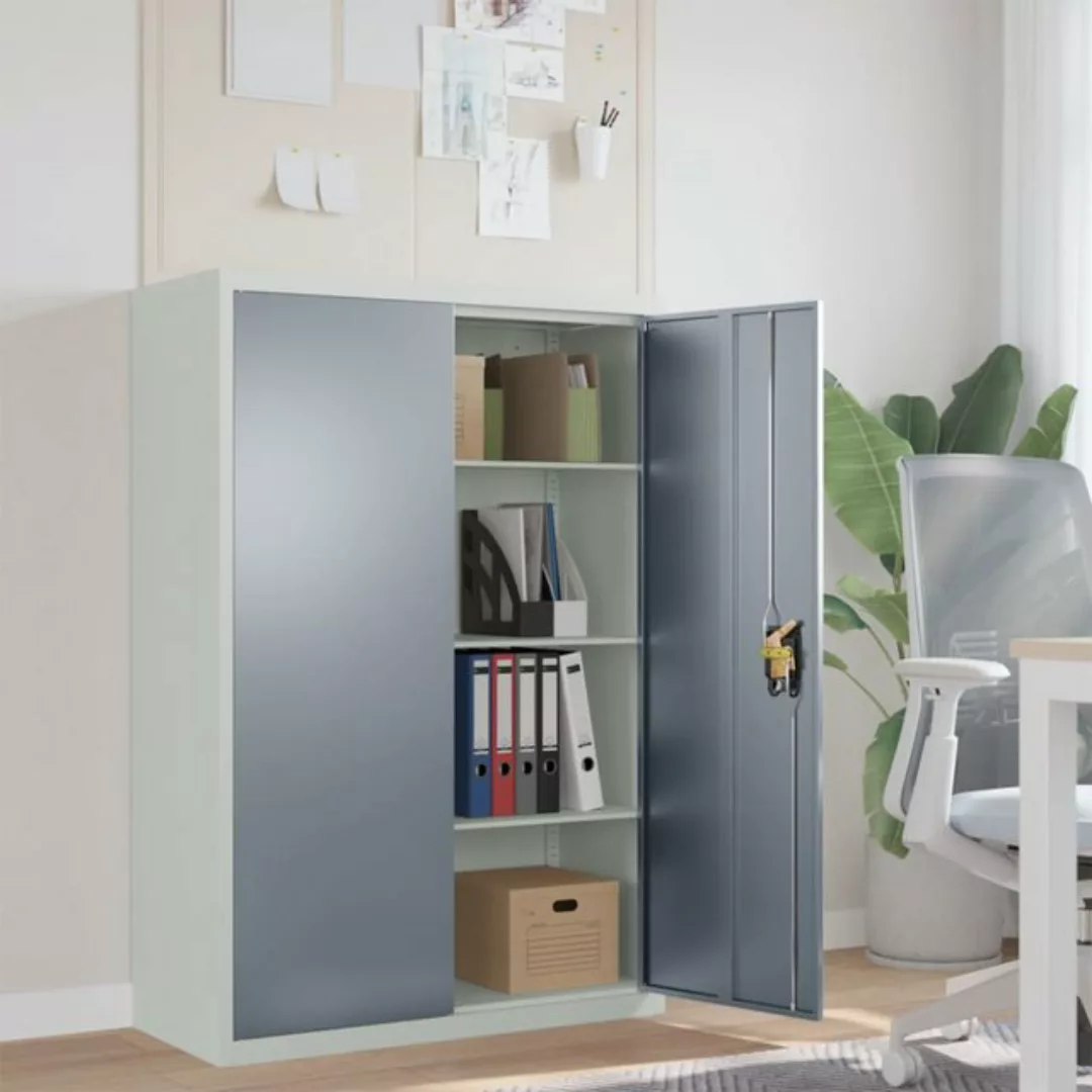 vidaXL Aktenschrank Aktenschrank Hellgrau und Dunkelgrau 90x40x140 cm Stahl günstig online kaufen