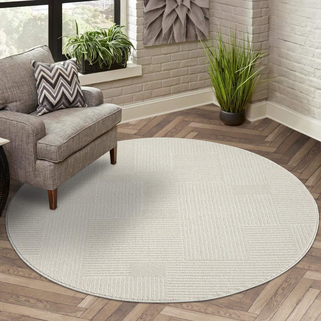 Carpet City Teppich »FLAIR177«, rund, 11 mm Höhe, Kurzflor-Teppich, Skandi- günstig online kaufen