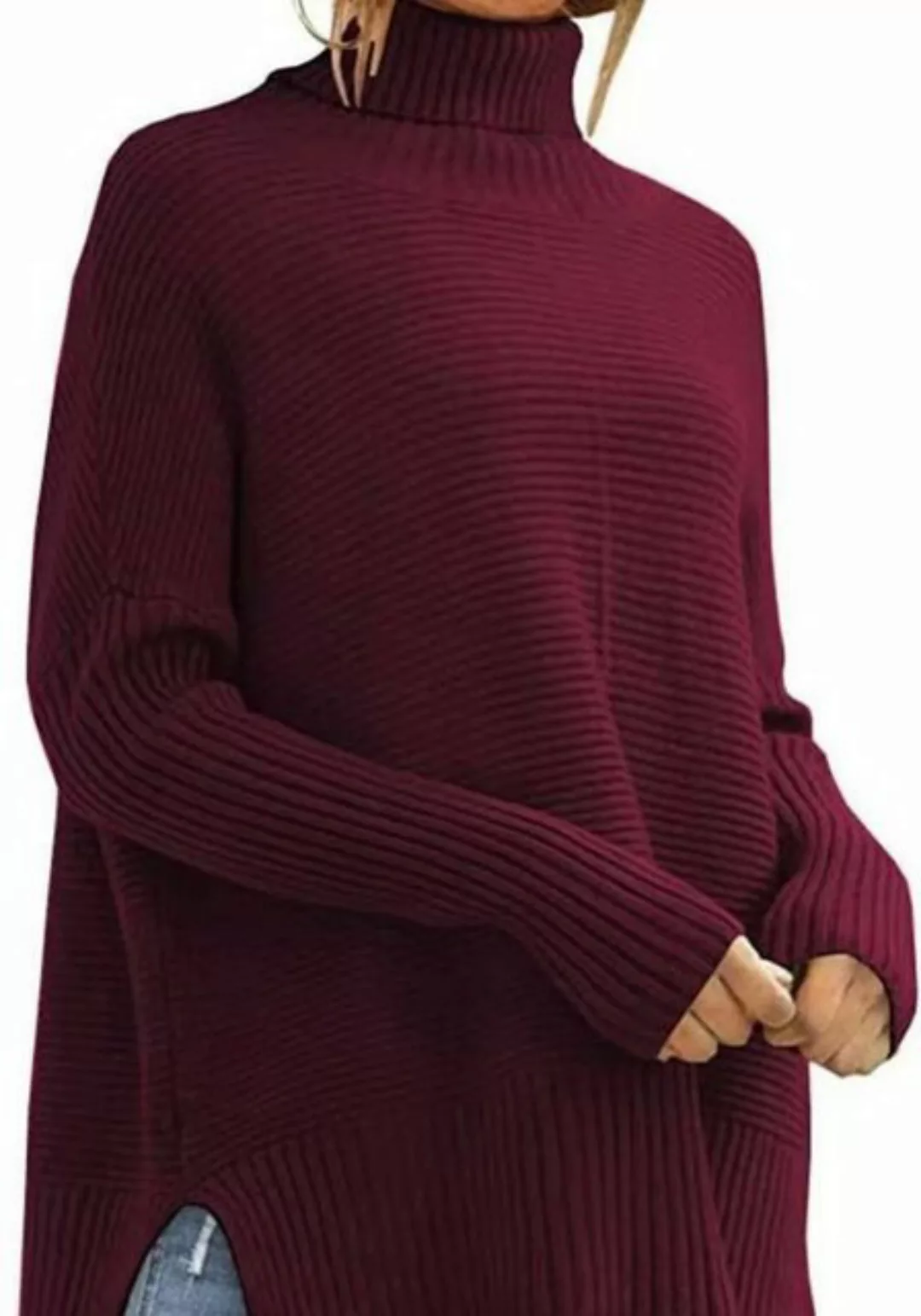 Nebelmeer Strickpullover Herbst Winter Rollkragen Pullover Damenmode Lässig günstig online kaufen