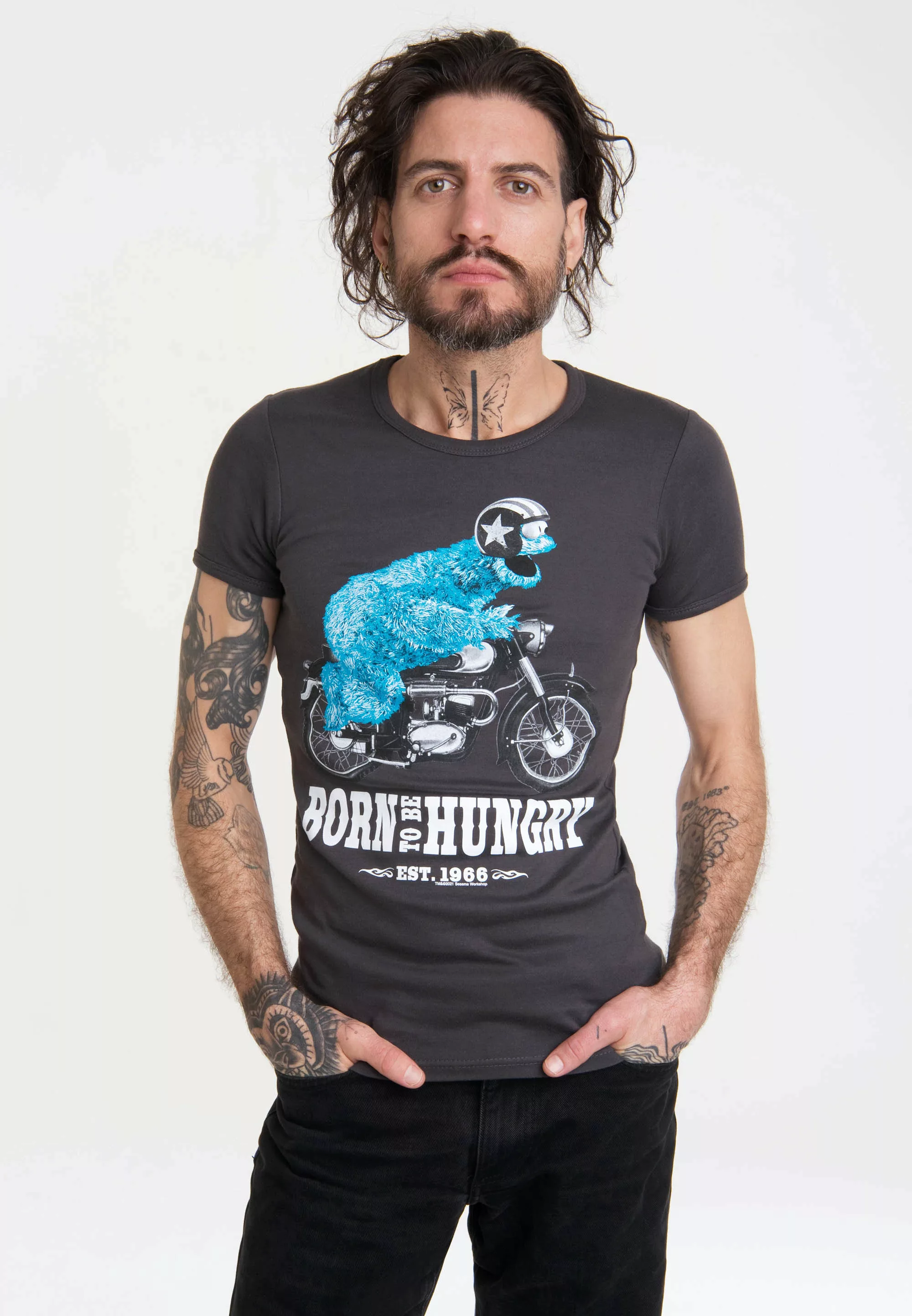 LOGOSHIRT T-Shirt "Sesamstraße – Krümelmonster Motorrad", mit lizenziertem günstig online kaufen