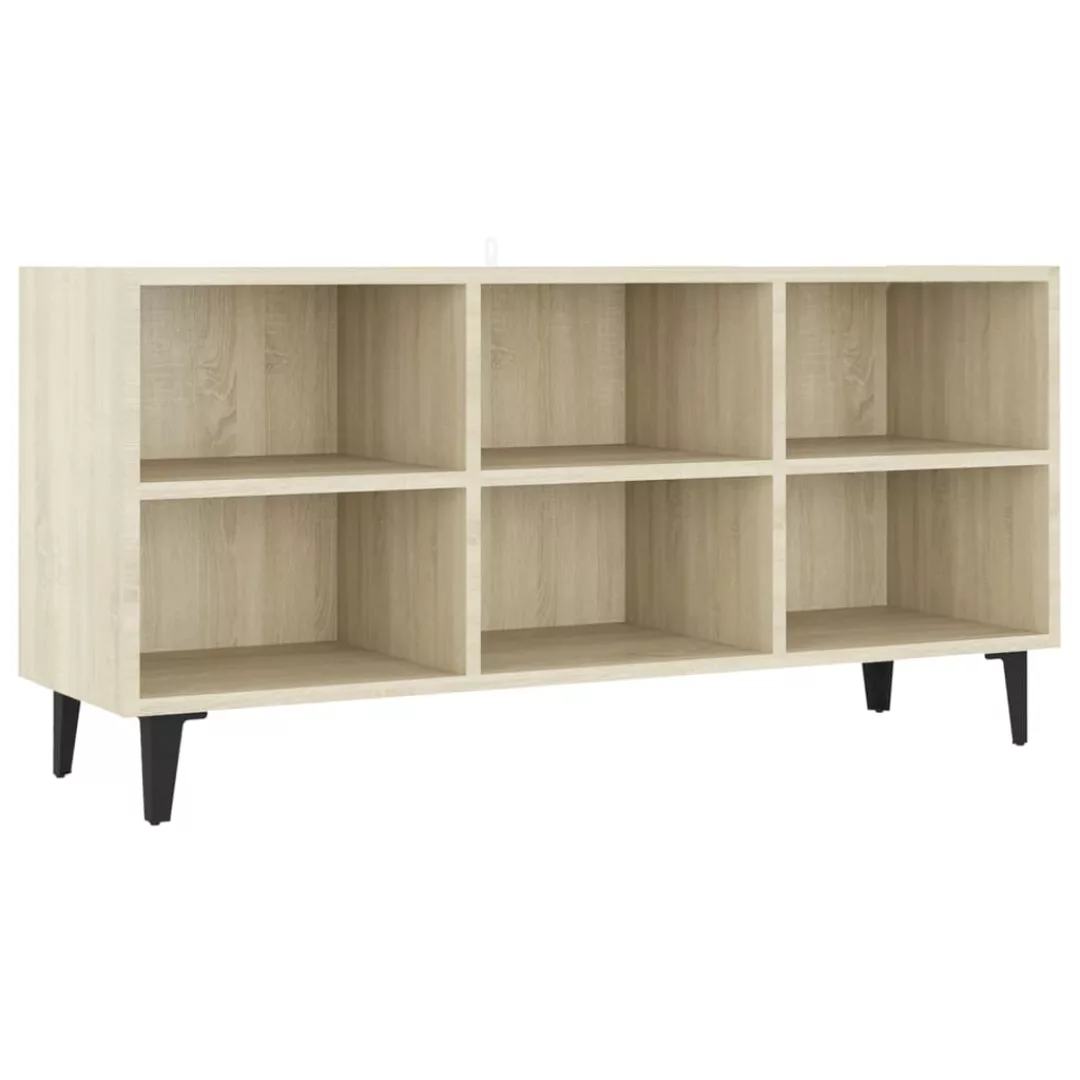 Tv-schrank Mit Metallbeinen Sonoma-eiche 103,5x30x50 Cm günstig online kaufen