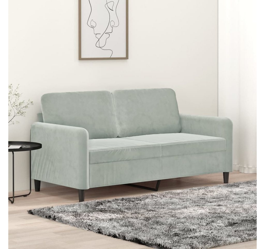 ZMH Sofa 2-Sitzer-Sofa Hellgrau 140 cm Samt Wohnzimmer, Set 1 Teile, Robust günstig online kaufen