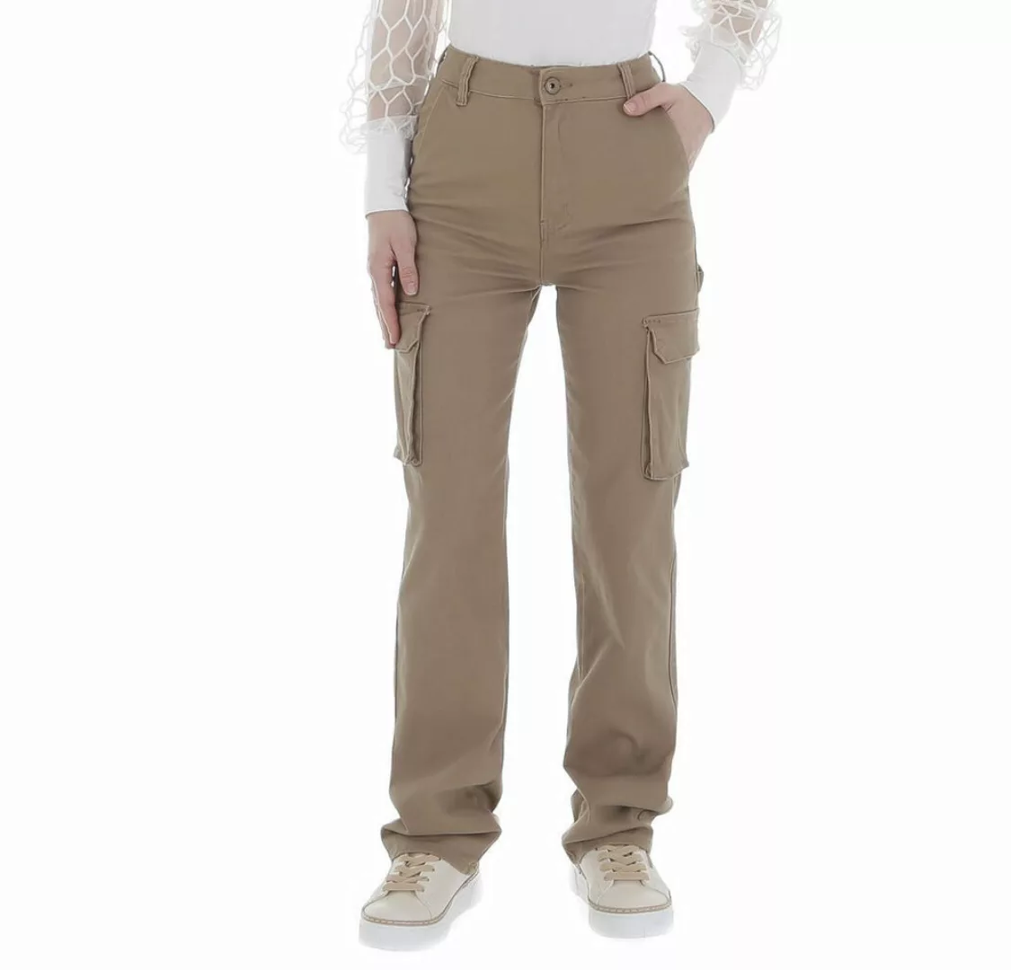 Ital-Design Cargohose Damen Freizeit (86359006) Stretch Stoffhose in Beige günstig online kaufen