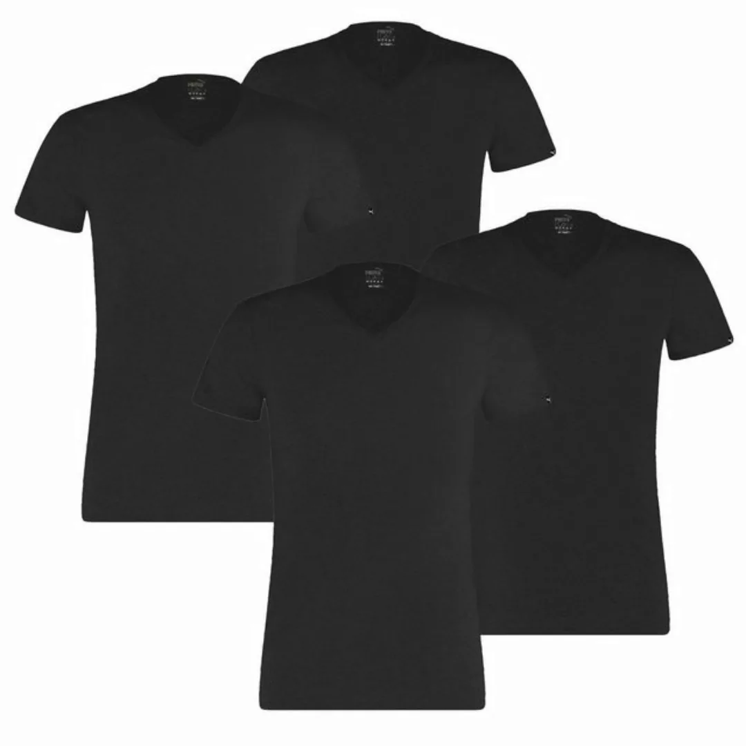 PUMA T-Shirt Basic, V-Ausschnitt mit Markenlabel am Ärmelrand günstig online kaufen