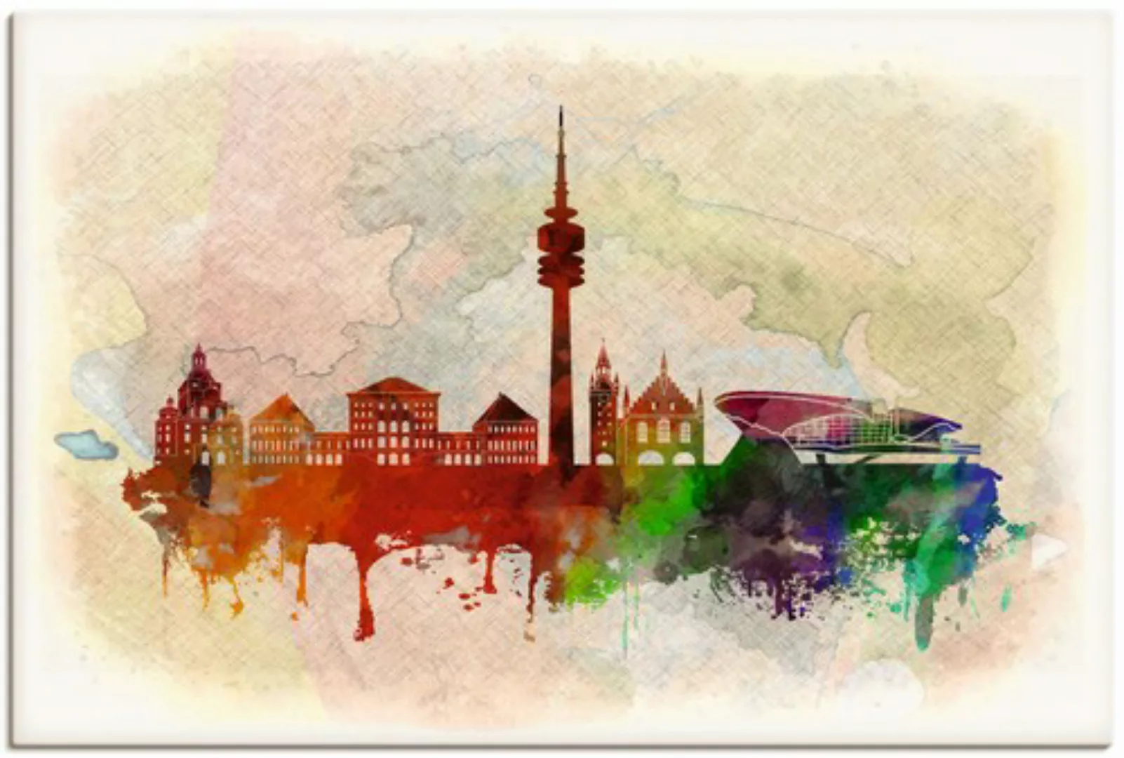 Artland Leinwandbild "München Deutschland Skyline", Deutschland, (1 St.), a günstig online kaufen