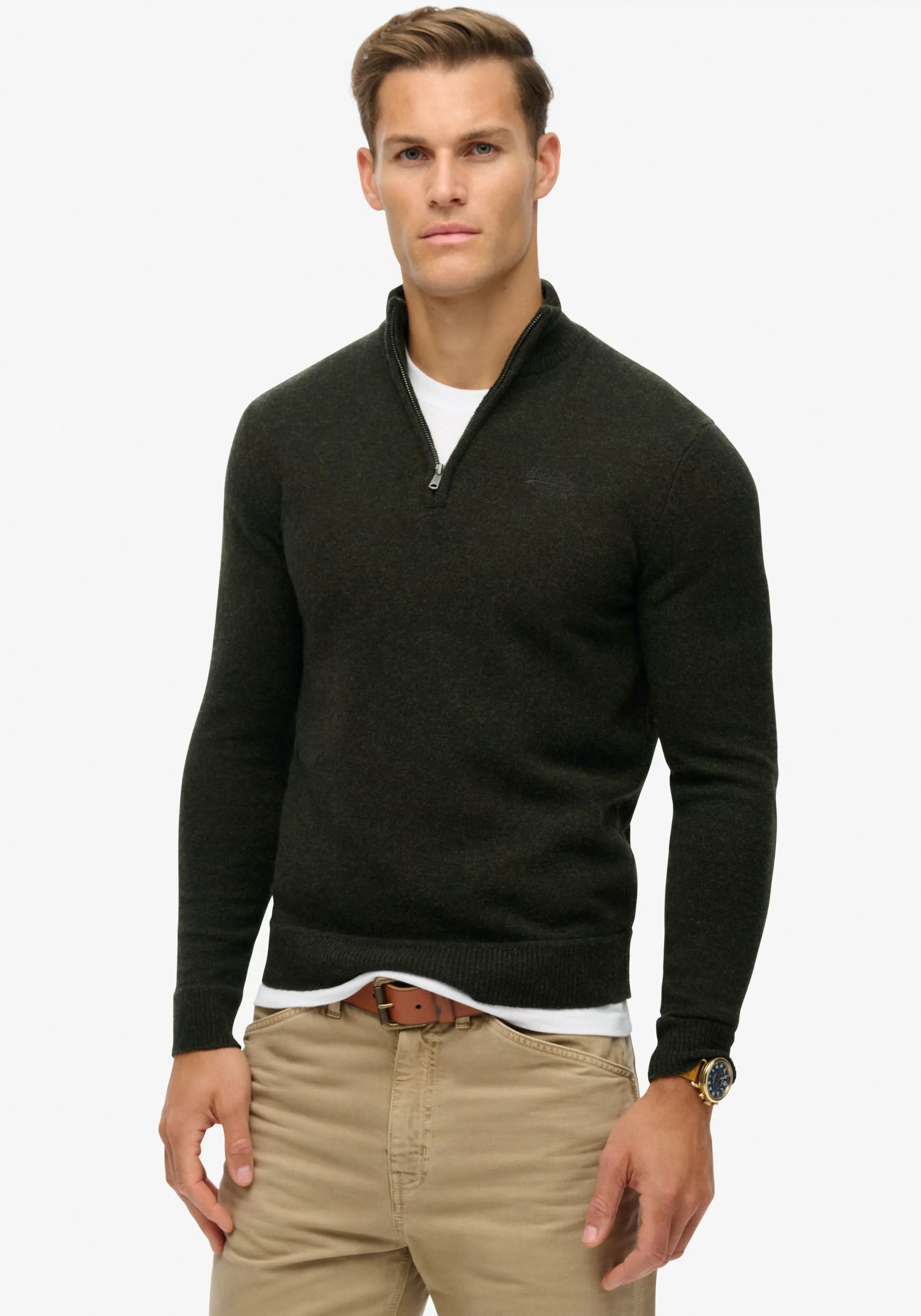 Superdry Strickpullover "ESSENTIAL EMB KNIT HALF ZIP" günstig online kaufen