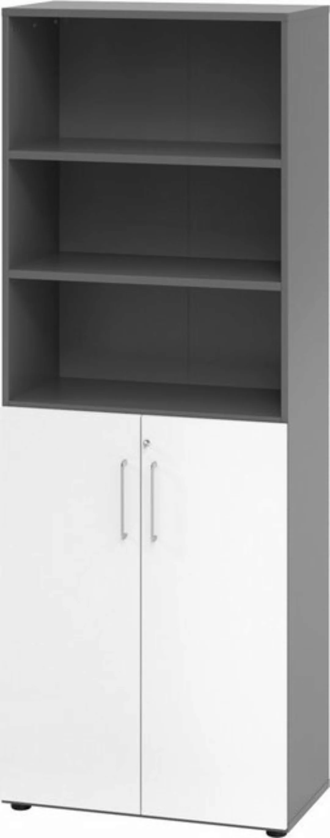 bümö Aktenschrank smart Kombischrank - 3 plus 3 Ordnerhöhen Dekor: Graphit/ günstig online kaufen