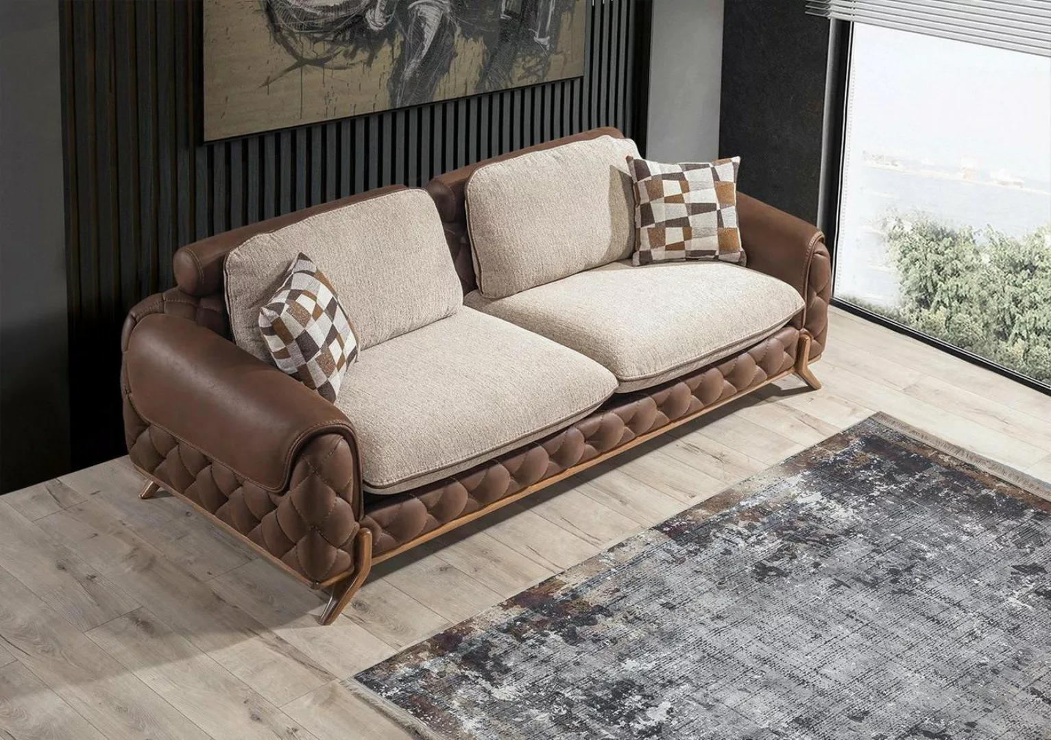 Xlmoebel 3-Sitzer Elegantes Designer-Sofa für das Wohnzimmer mit drei Sitzp günstig online kaufen