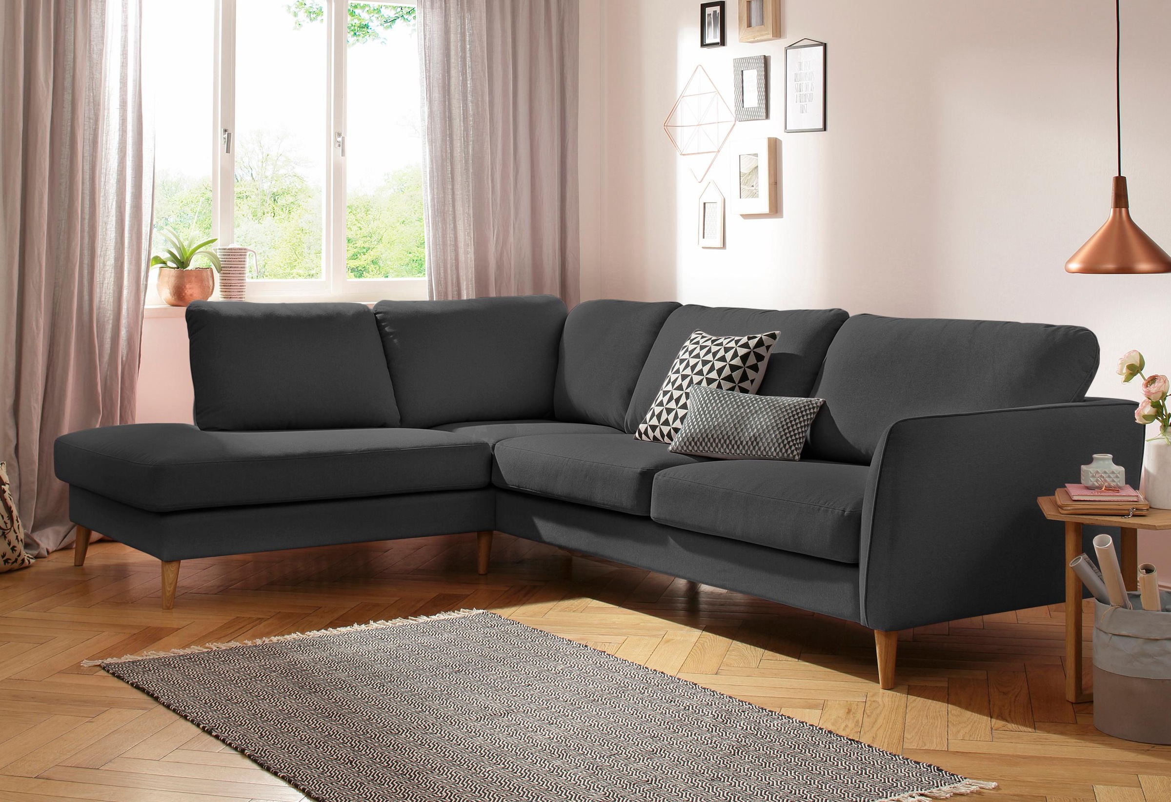 Home affaire Ecksofa MARSEILLE 278/202 cm, L-Form, Ottom. rechts/links, mit günstig online kaufen