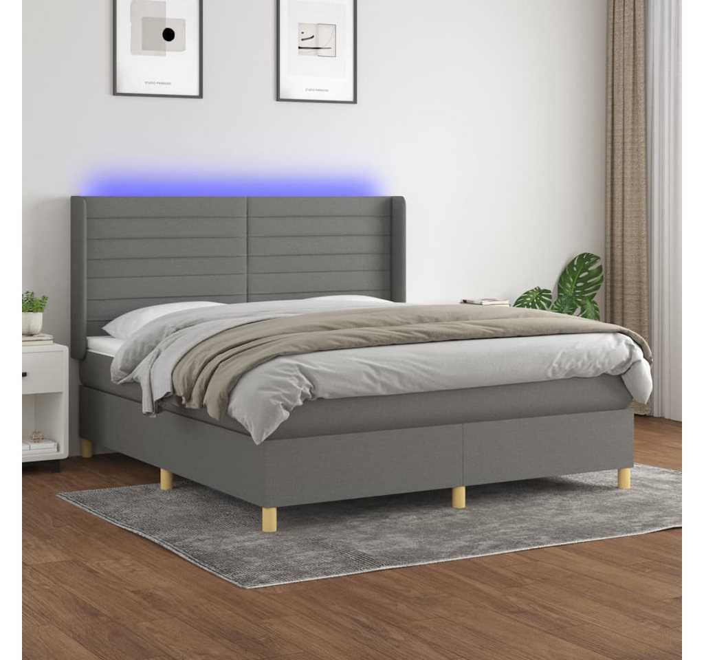 vidaXL Boxspringbett Bett Boxspringbett mit Matratze und LED Stoff (180 x 2 günstig online kaufen