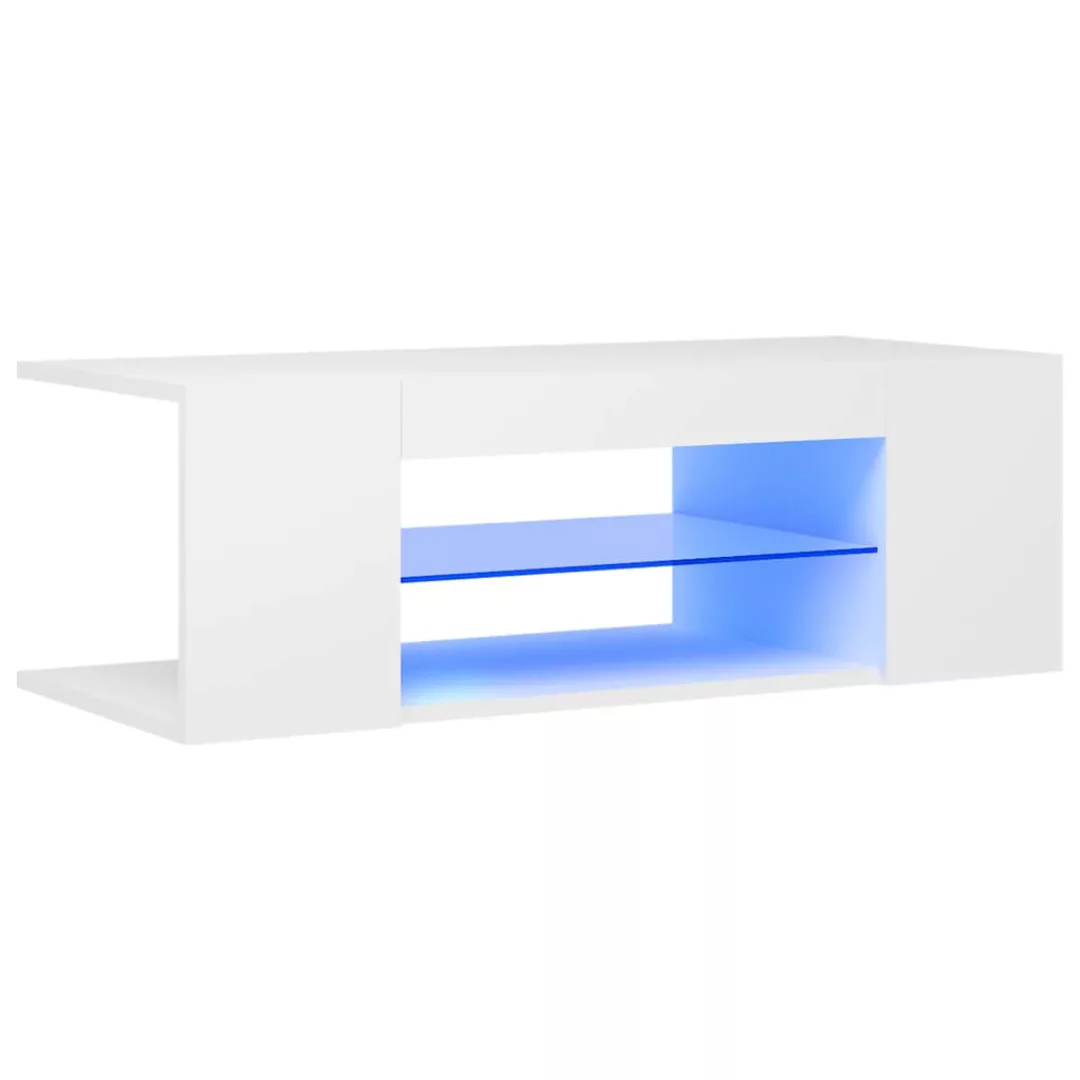 Tv-schrank Mit Led-leuchten Weiß 90x39x30 Cm günstig online kaufen