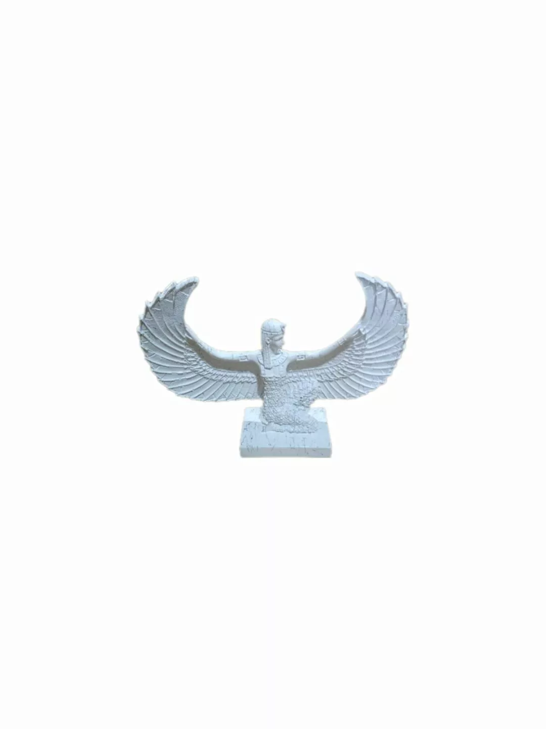 Skulptur Frau mit Flügel Weiß Marmoroptik günstig online kaufen