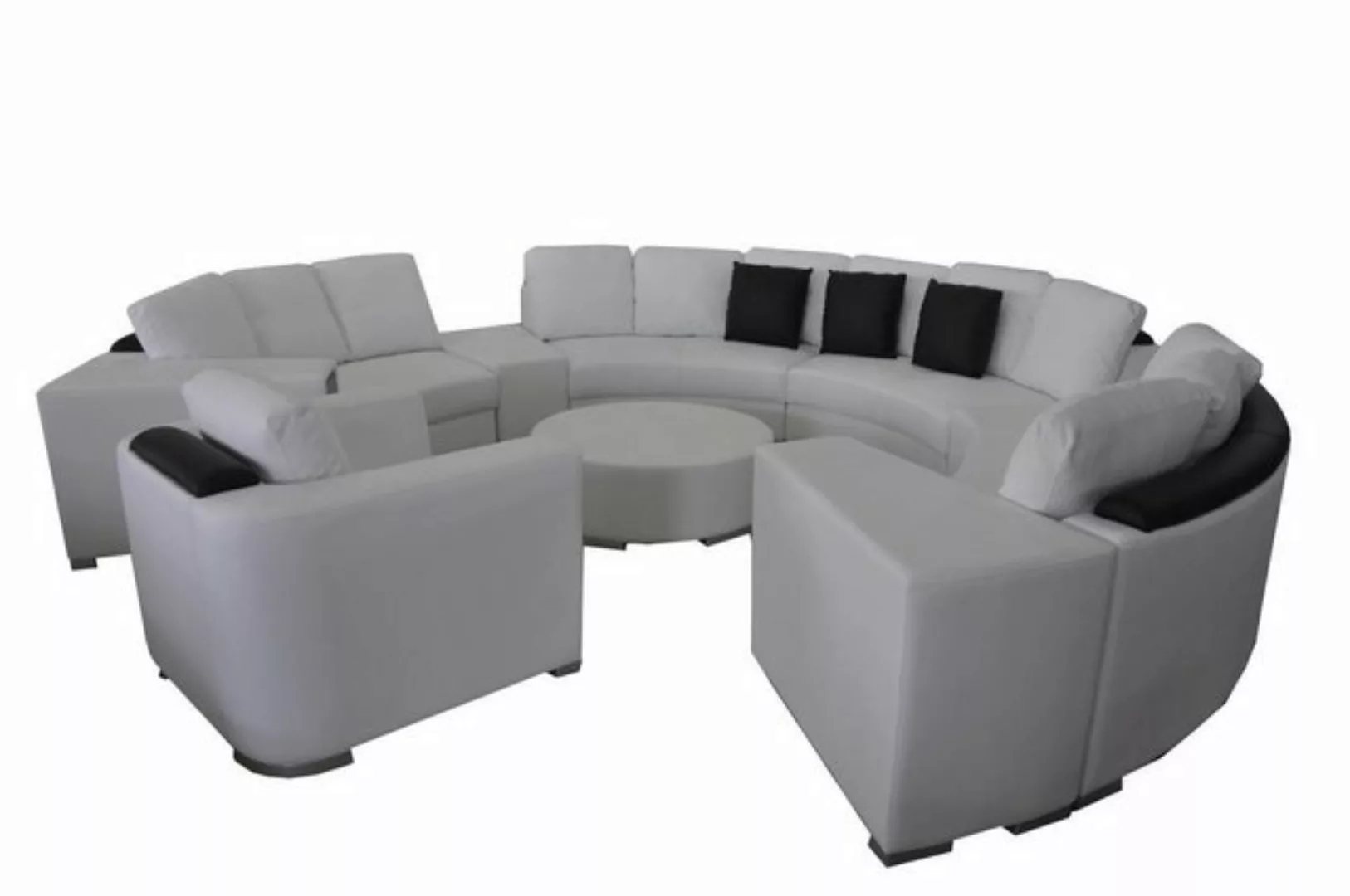 JVmoebel Ecksofa Runde Sofa mit USB Couch XXL Big Rund Couchen Wohnlandscha günstig online kaufen