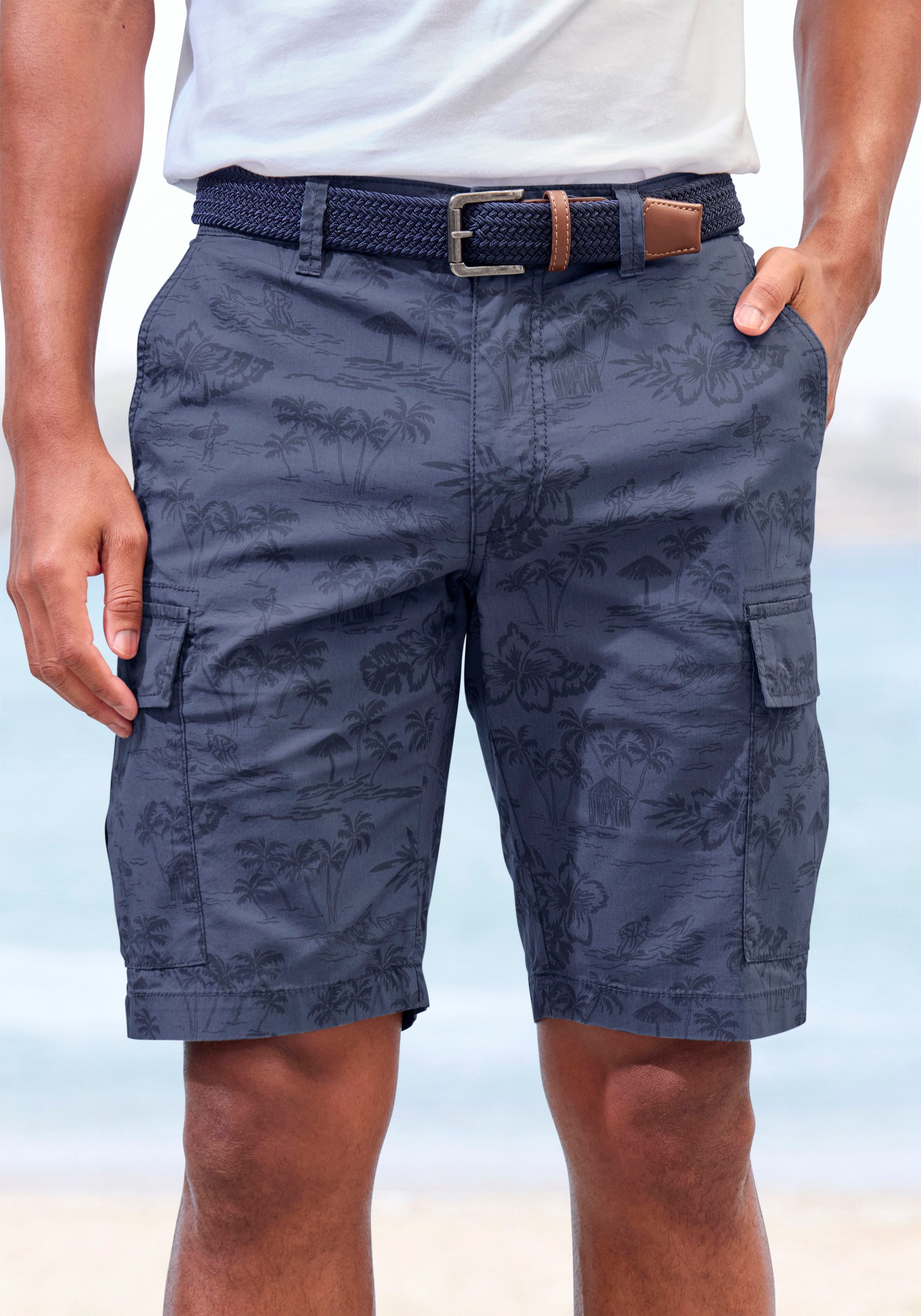 John Devin Cargoshorts, Shorts aus elastischer Baumwolle, modisch bedruckt günstig online kaufen