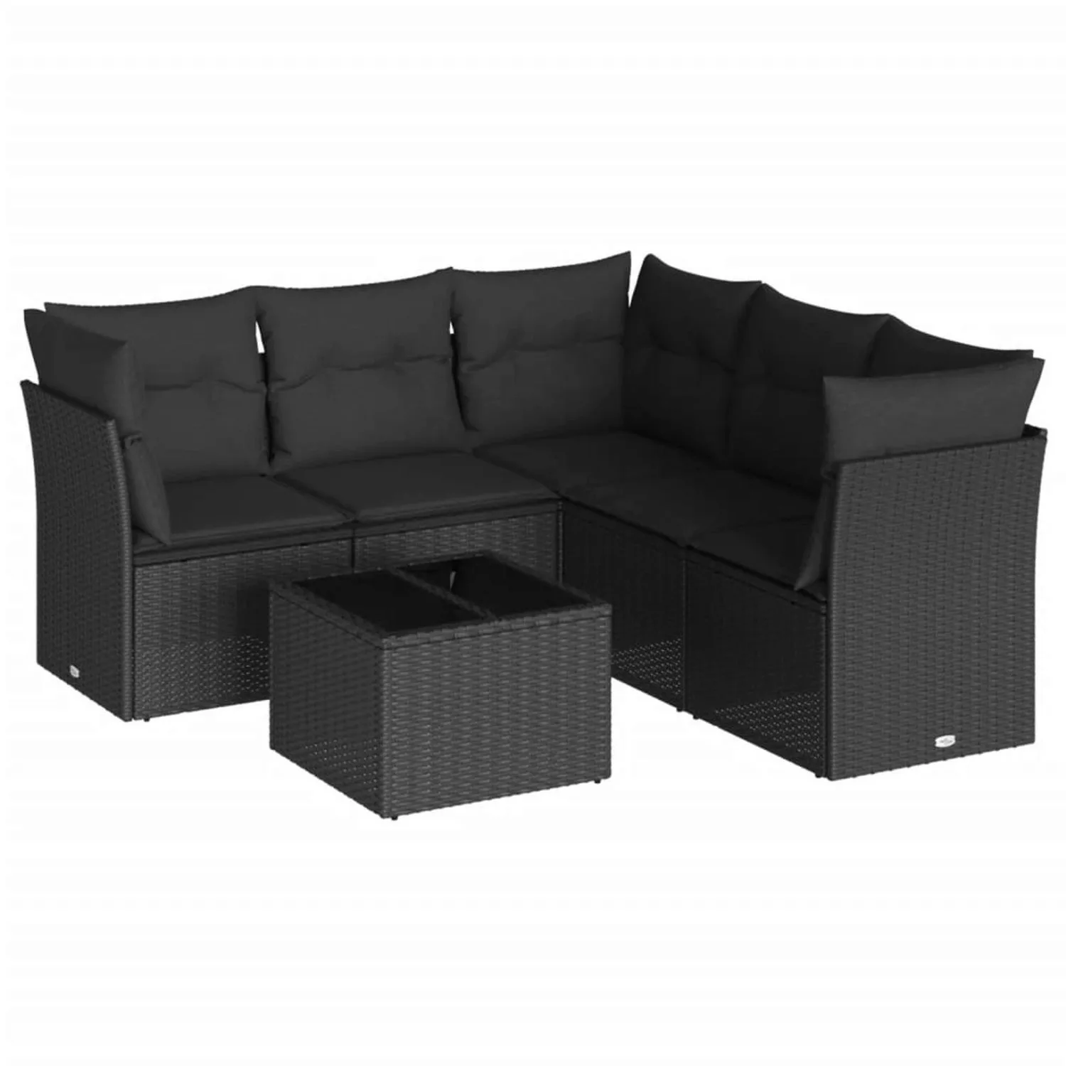 vidaXL 6-tlg Garten-Sofagarnitur mit Kissen Schwarz Poly Rattan Modell 44 günstig online kaufen